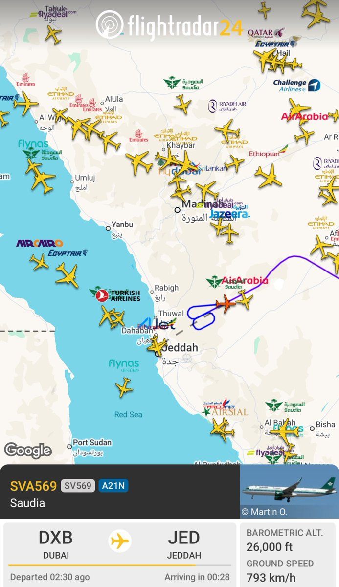 Image in @MarioNawfal's post: 🚨🇸🇦 Flights near Saudi's Jeddah Airport are reportedly facing disruptions amid fears of another dro…