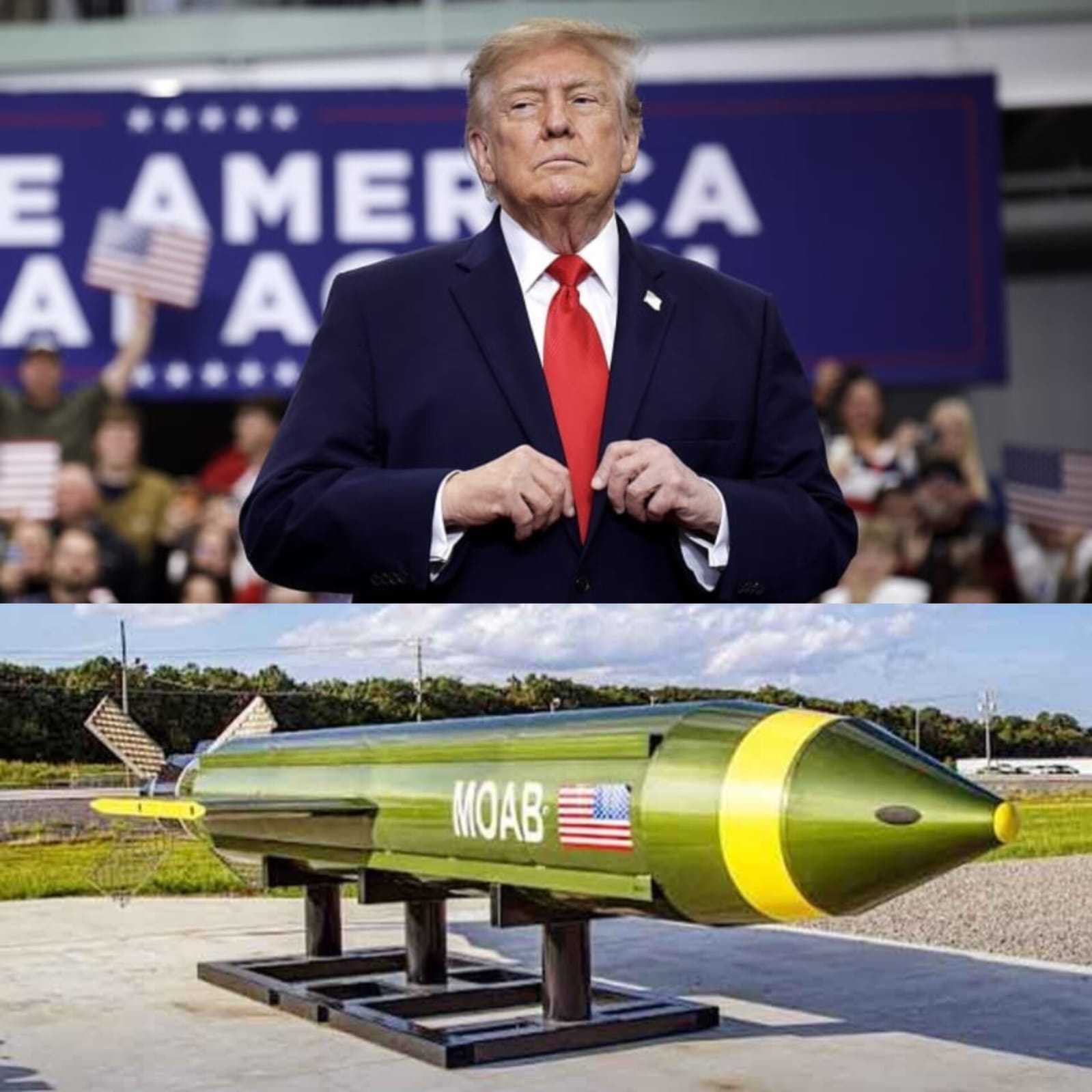 Image in @MarioNawfal's post: 🇺🇸🇮🇷 The Pentagon reportedly has a MOTHER OF ALL BOMBS plan for Iran’s military sites
The GBU-43/B…