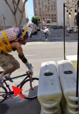 Image in @007McCrypto1's reply: @MarioNawfal Notice the feet off the peddles before he hit, while looking at the wall the whole tim…