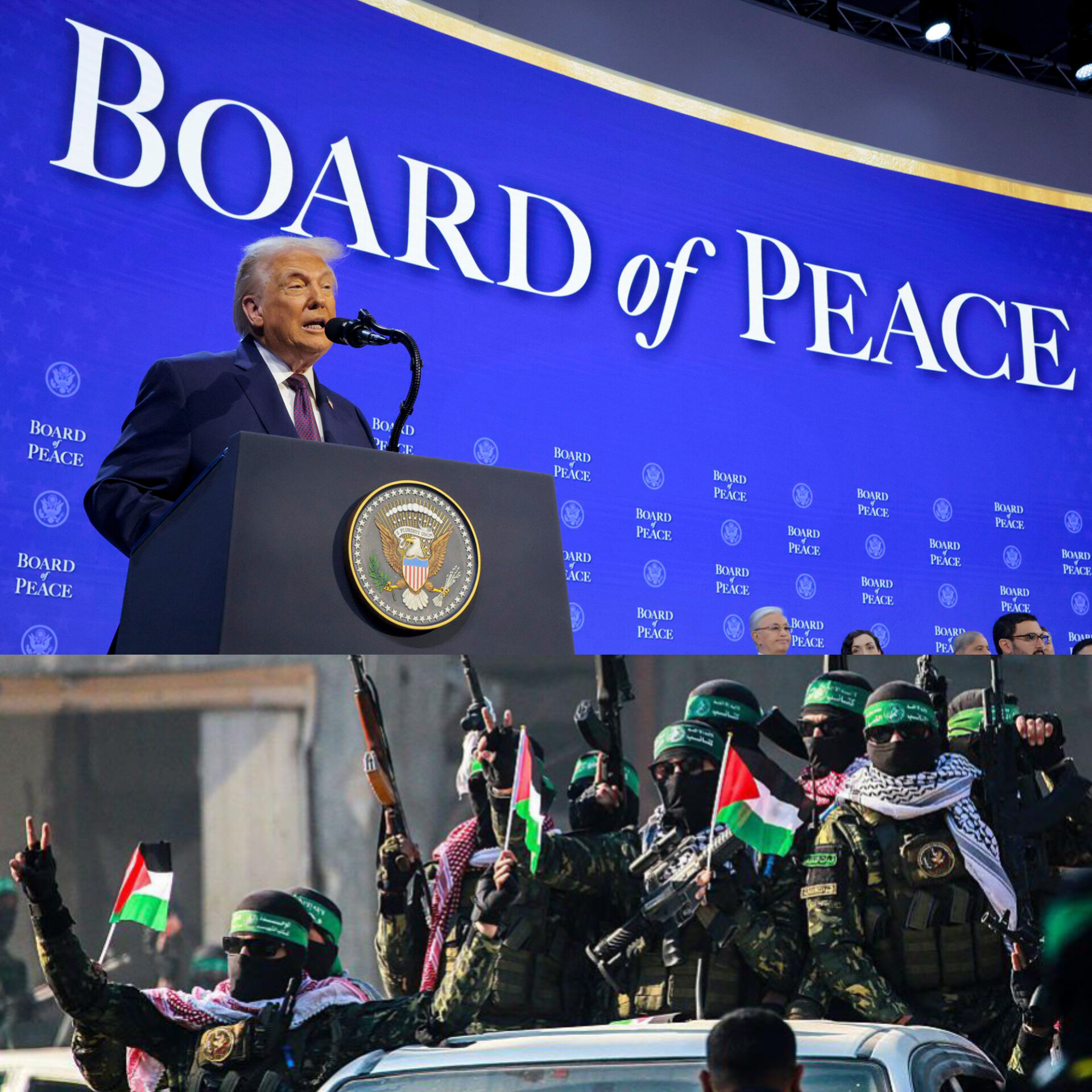 Image in @MarioNawfal's post: 🇵🇸🇺🇸🇮🇱 Hamas is accusing Trump's Board of Peace of SIDING with ISRAEL in a new dispute over aid and…