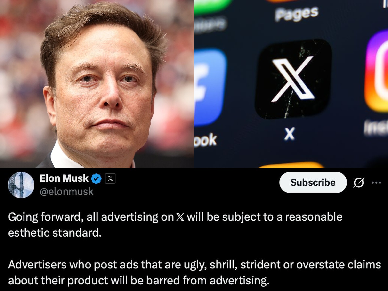 Image in @MarioNawfal's post: ELON JUST DECLARED WAR ON UGLY ADVERTISING ON X
Having money to buy ad space is no longer enough.
…