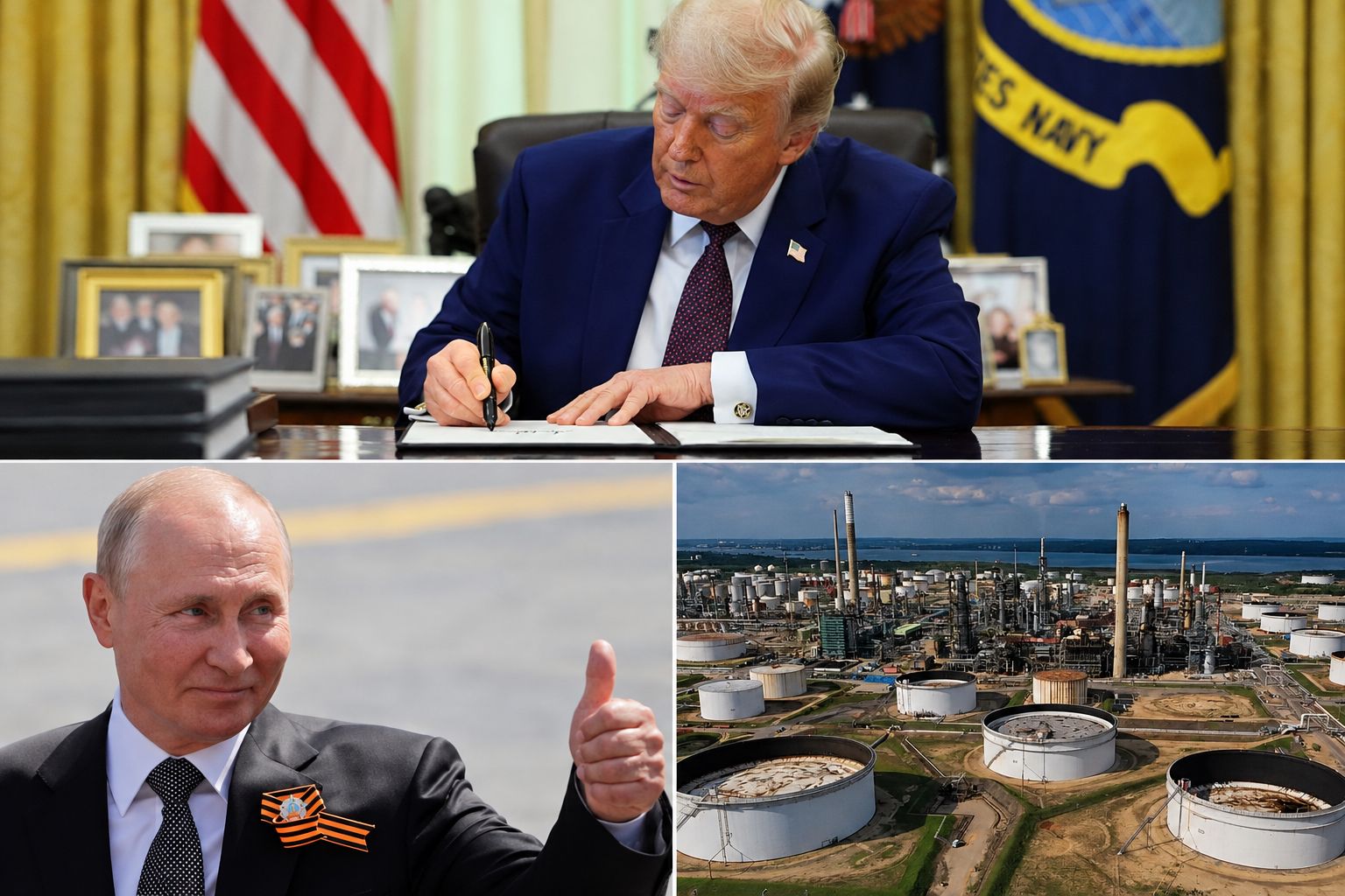 Image in @MarioNawfal's post: 🇺🇸🇷🇺 Trump has waived huge new tariffs on Russia and its oil buyers, just weeks after signing them …
