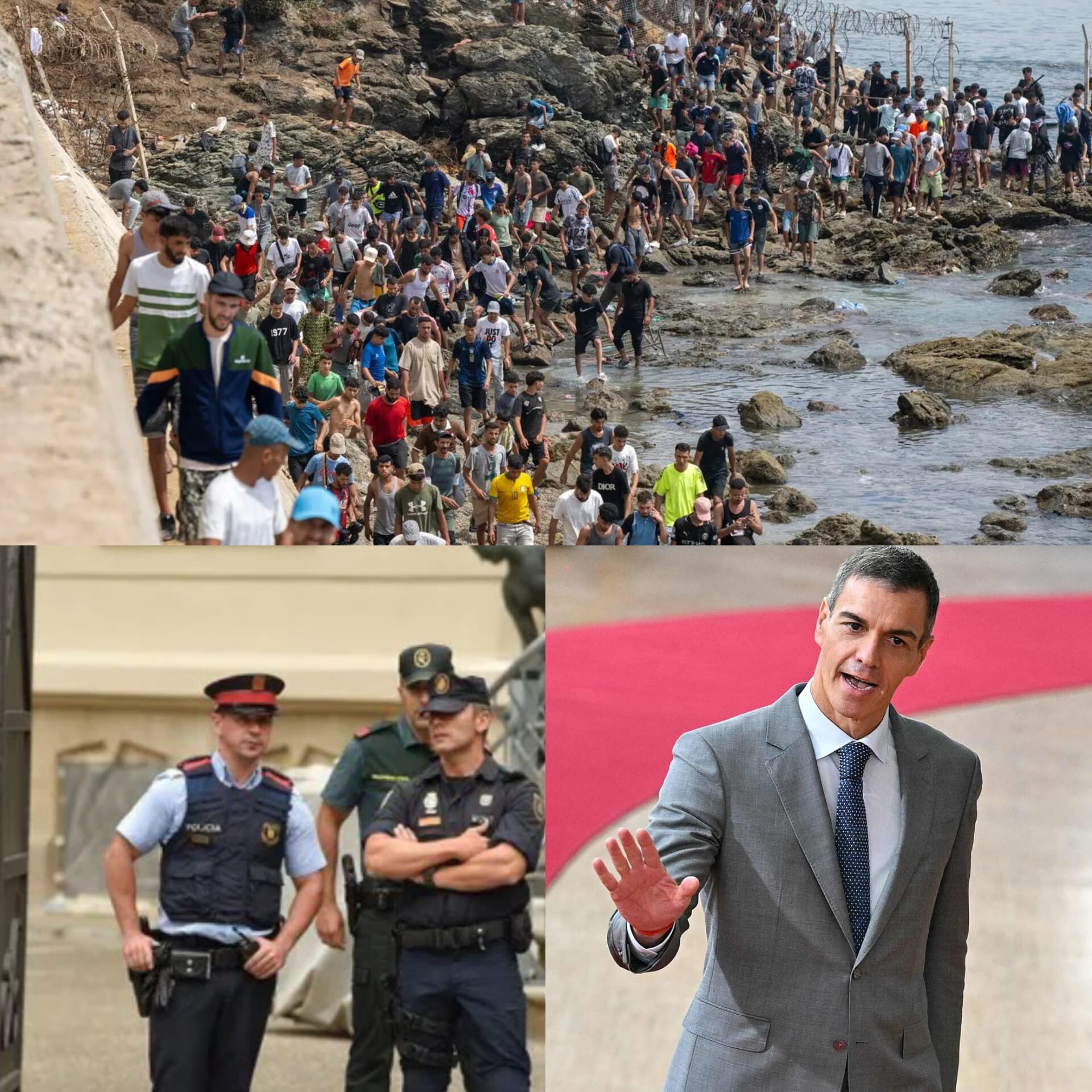 Image in @MarioNawfal's post: 🇪🇸 Spain is trying to SEND BACK thousands of migrants after its border crisis overwhelmed Ceuta...
…