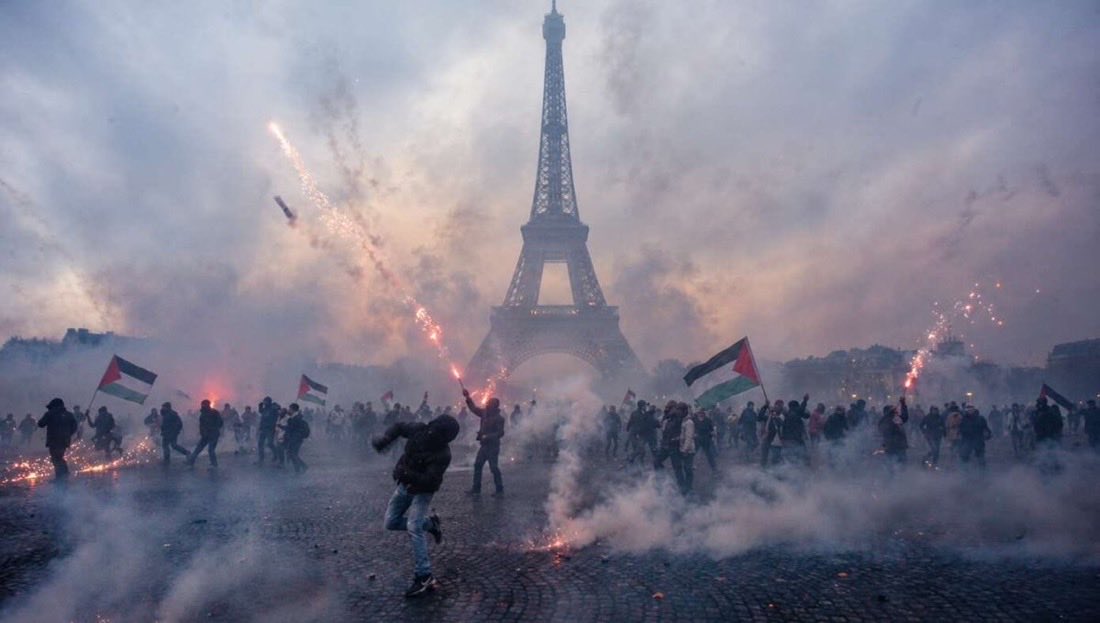 Image in @sneako's post: From Paris to Tokyo the world will be free https://t.co/hVWaWOZpfe