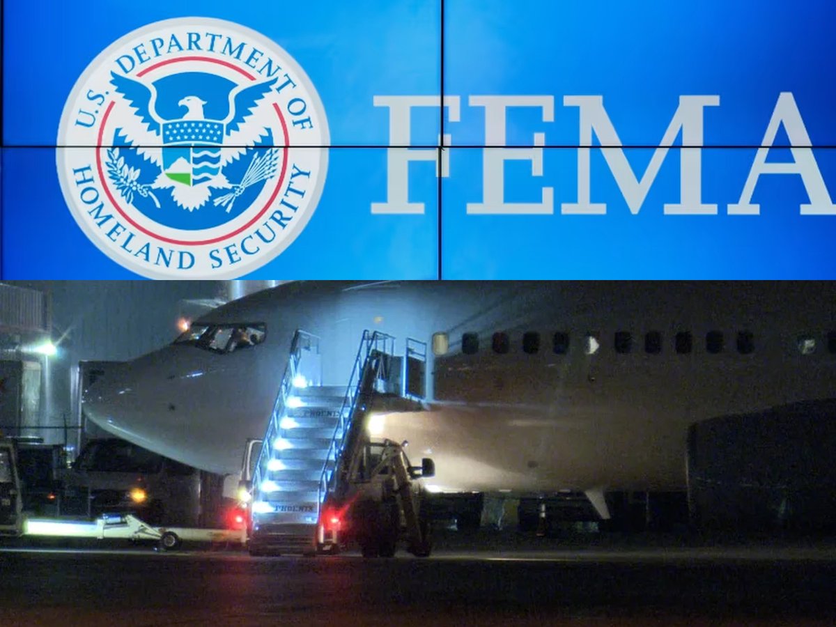 Image in @MarioNawfal's post: 🇺🇸 FEMA wanted two high-tech private jets for its bosses. DHS apparently thought that was a bit muc…
