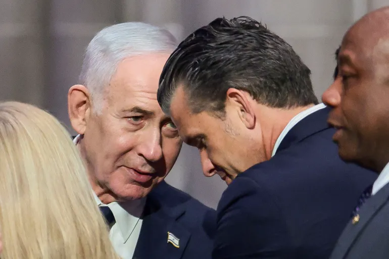 Image in @MarioNawfal's post: 🇺🇸🇮🇱🇮🇷 Hegseth now admits he met Netanyahu in Israel and says what they talked about is none of our…