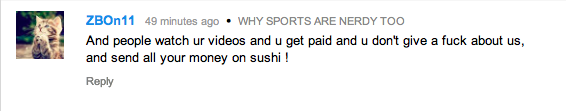 Image in @sneako's post: I spend all my YouTube money on sushi http://t.co/TDKg3kgx1l