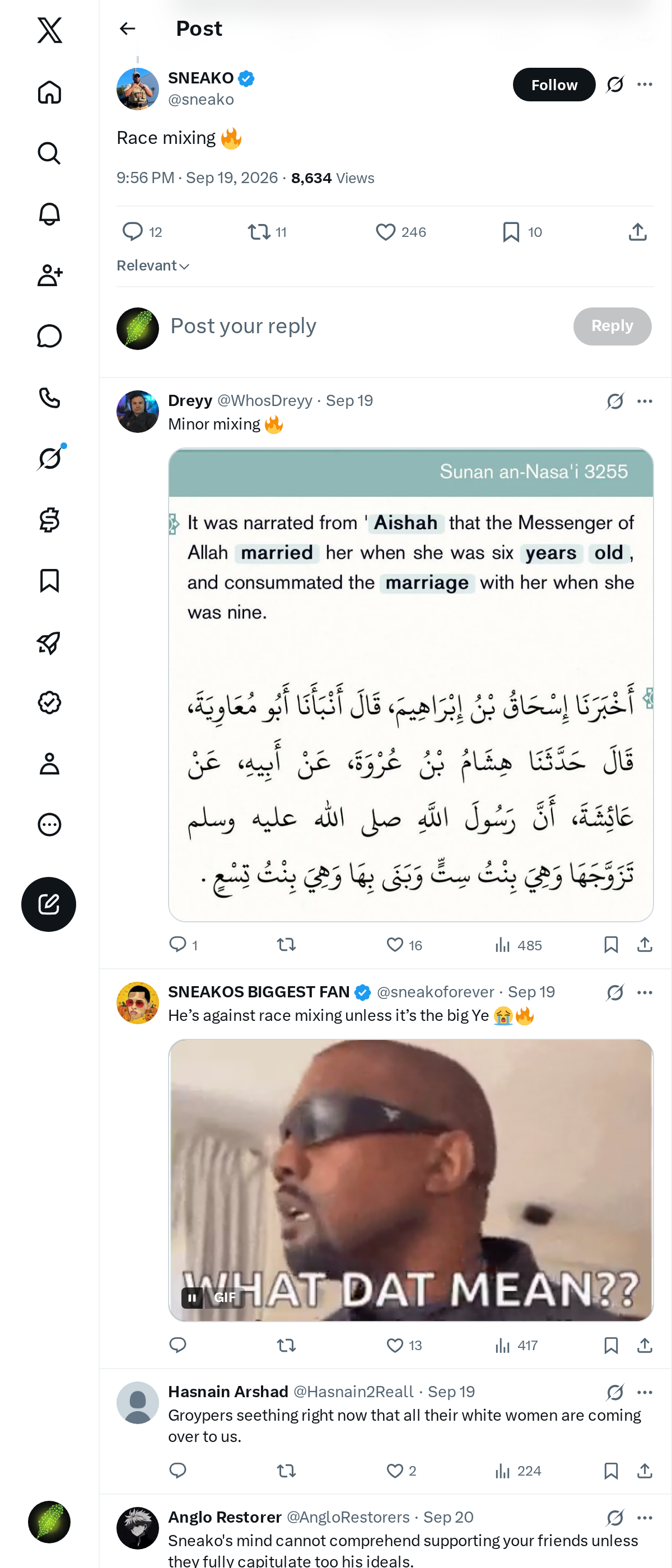 Snapshot 1 of @sneako's post from 2026-09-19