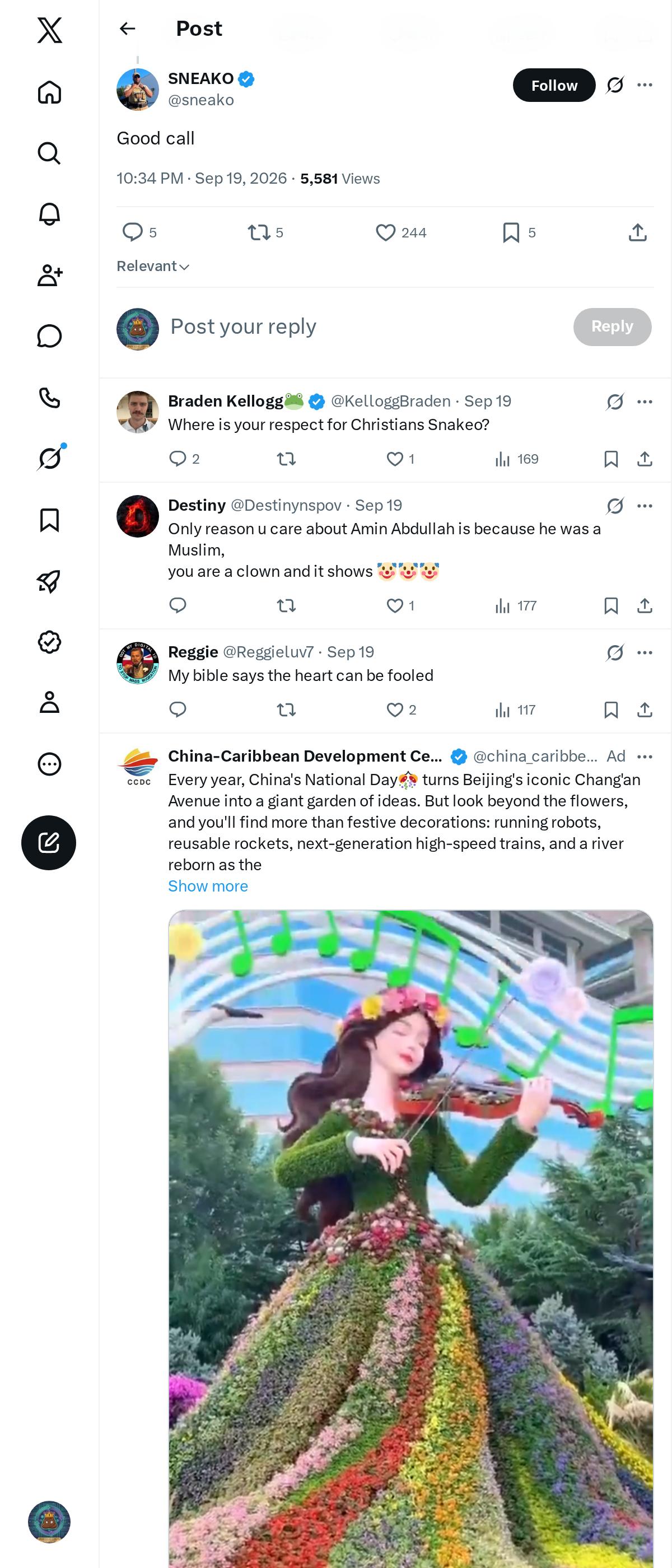 Snapshot 1 of @sneako's post from 2026-09-19