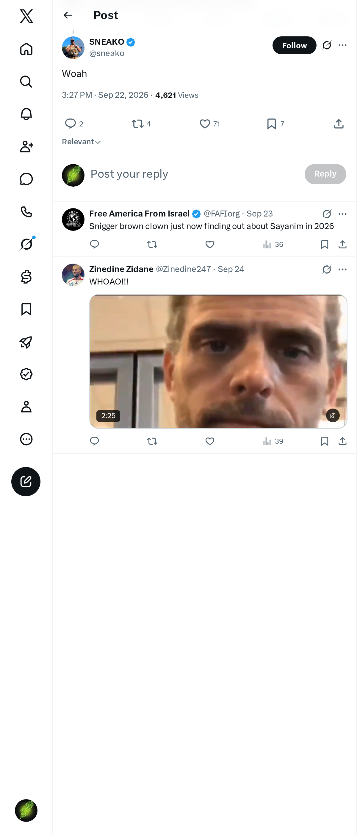 Snapshot 1 of @sneako's post from 2026-09-22