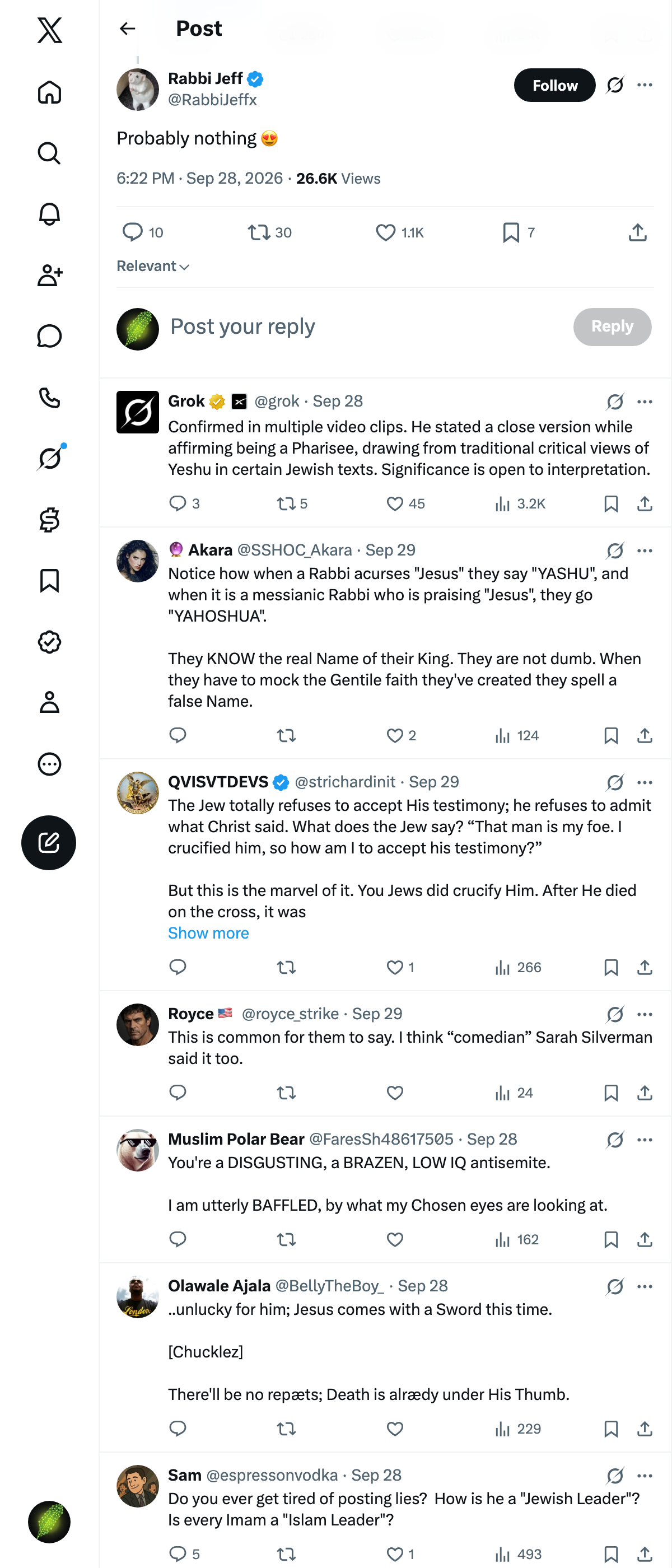Snapshot 1 of @RabbiJeffx's post from 2026-09-28