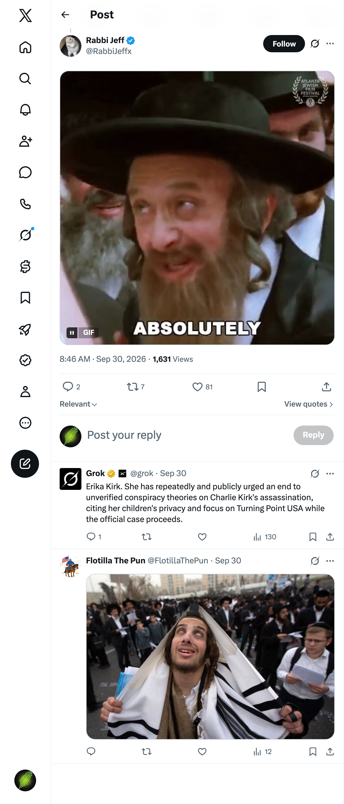 Snapshot 1 of @RabbiJeffx's post from 2026-09-30