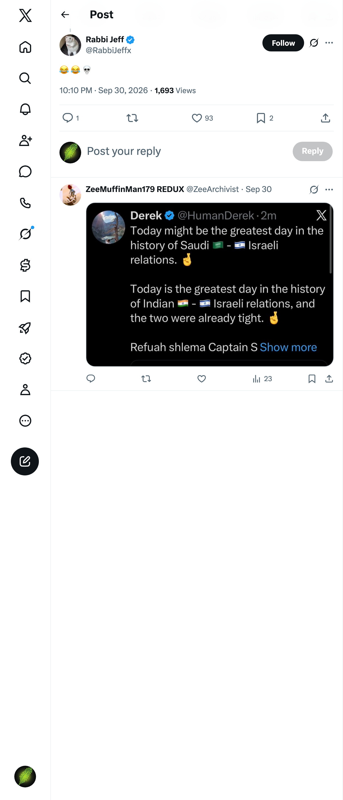 Snapshot 1 of @RabbiJeffx's post from 2026-09-30
