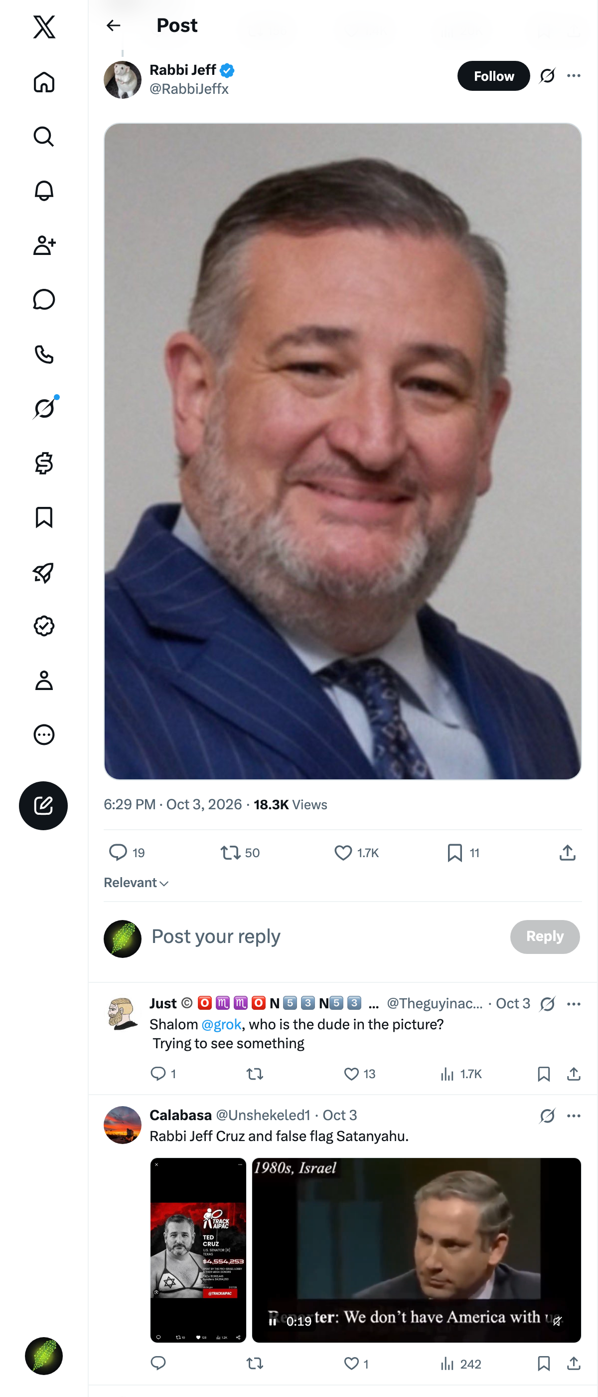 Snapshot 1 of @RabbiJeffx's post from 2026-10-03