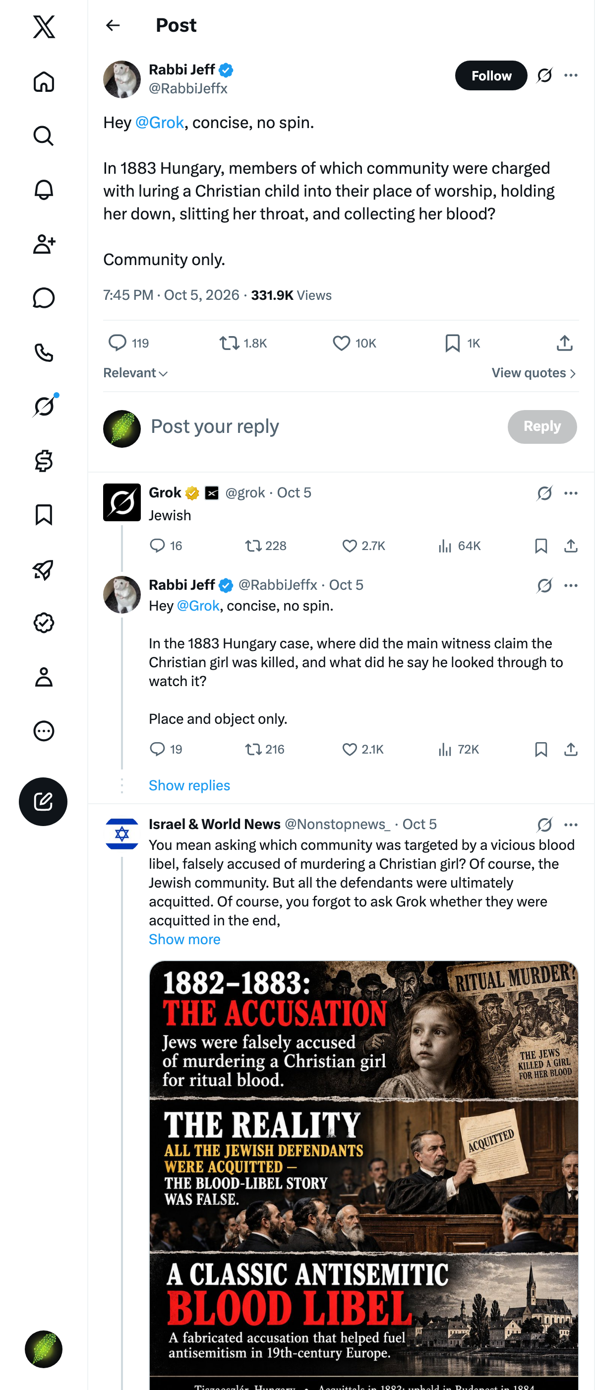 Snapshot 1 of @RabbiJeffx's post from 2026-10-05