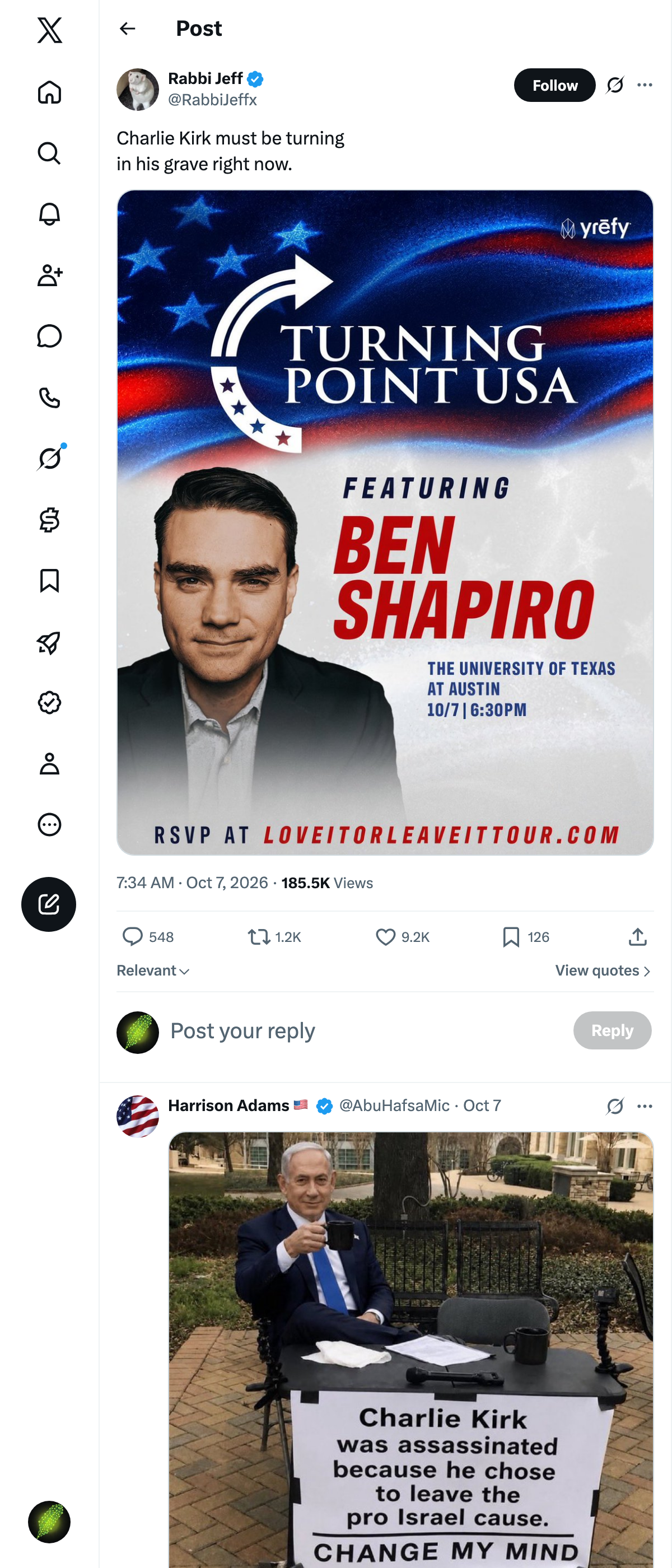 Snapshot 1 of @RabbiJeffx's post from 2026-10-07