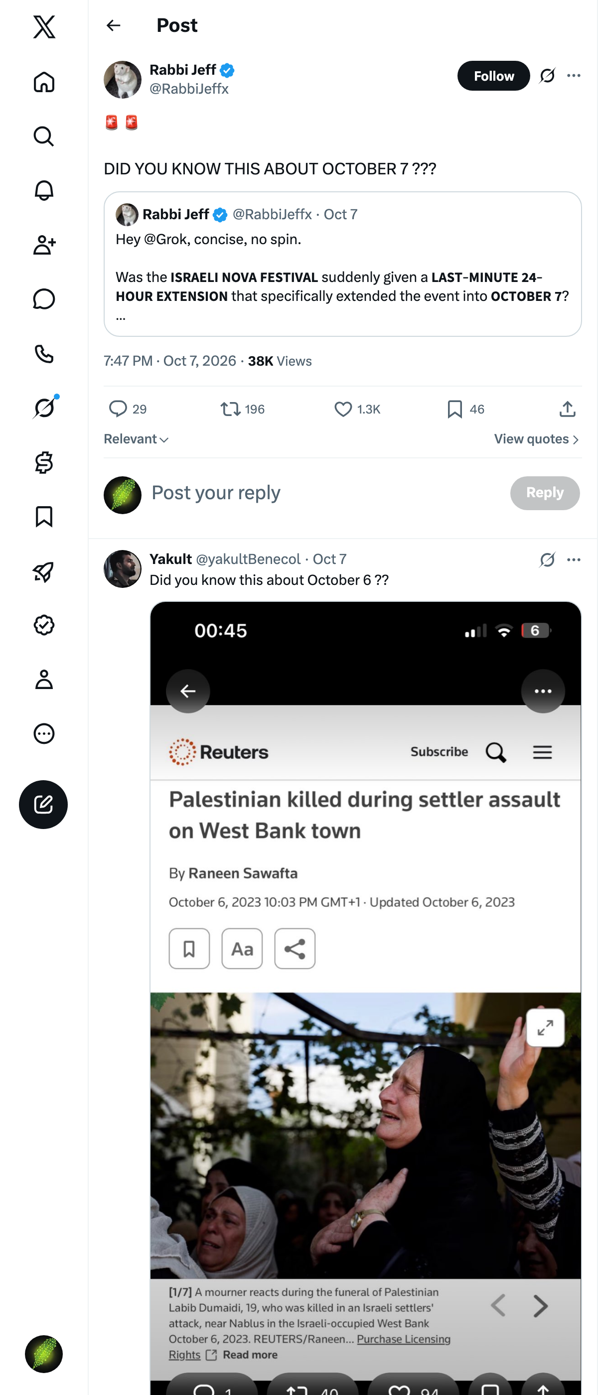 Snapshot 1 of @RabbiJeffx's post from 2026-10-07