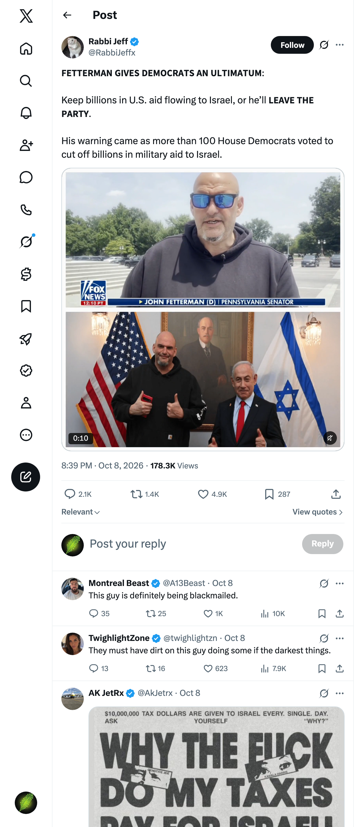Snapshot 1 of @RabbiJeffx's post from 2026-10-08