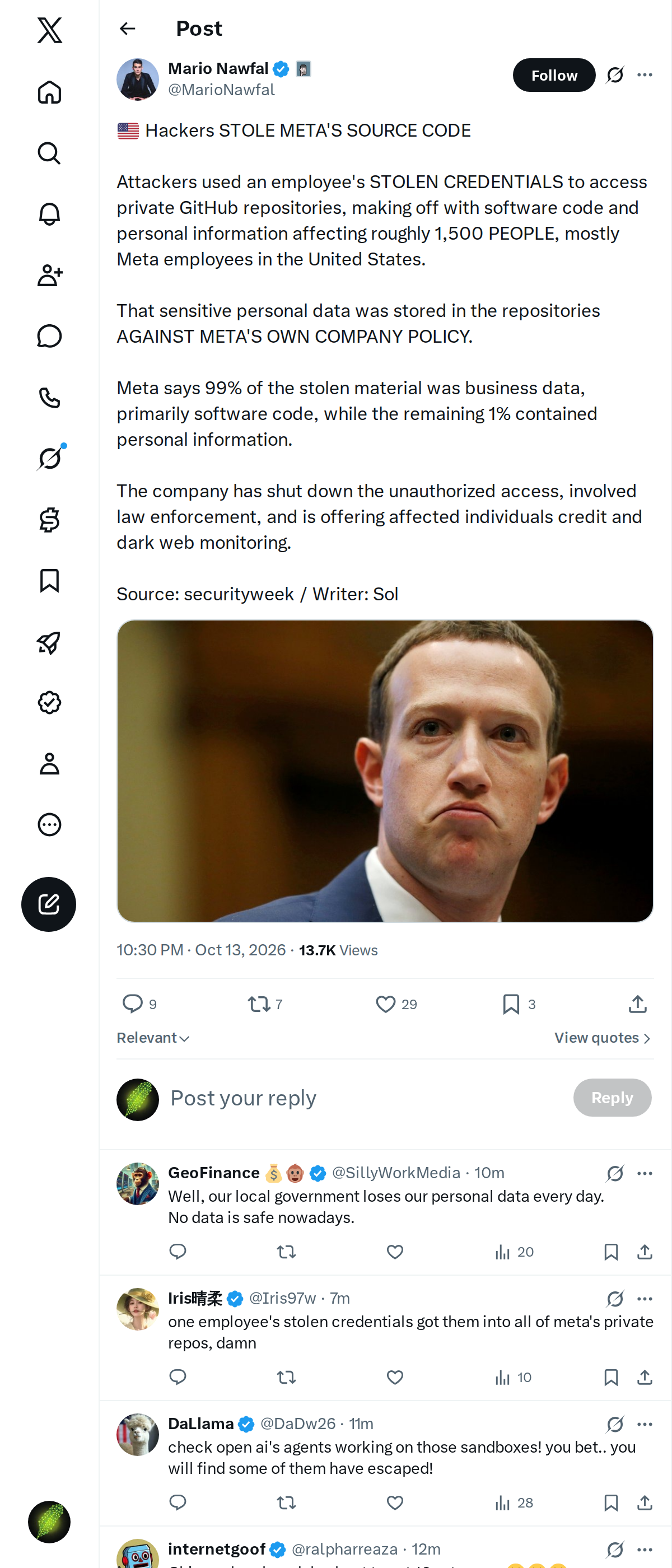 Snapshot 1 of @MarioNawfal's post from 2026-10-13