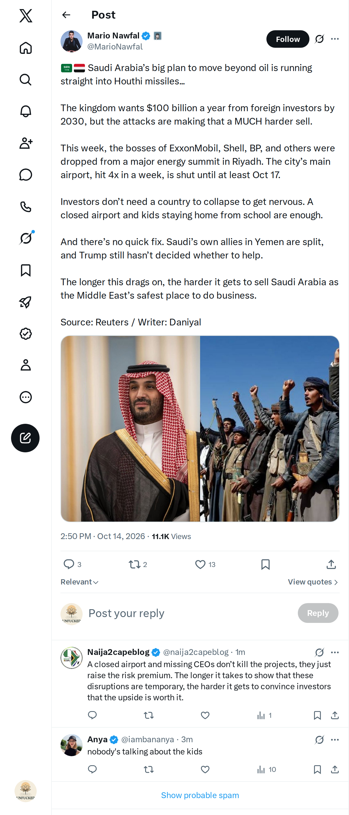 Snapshot 1 of @MarioNawfal's post from 2026-10-14