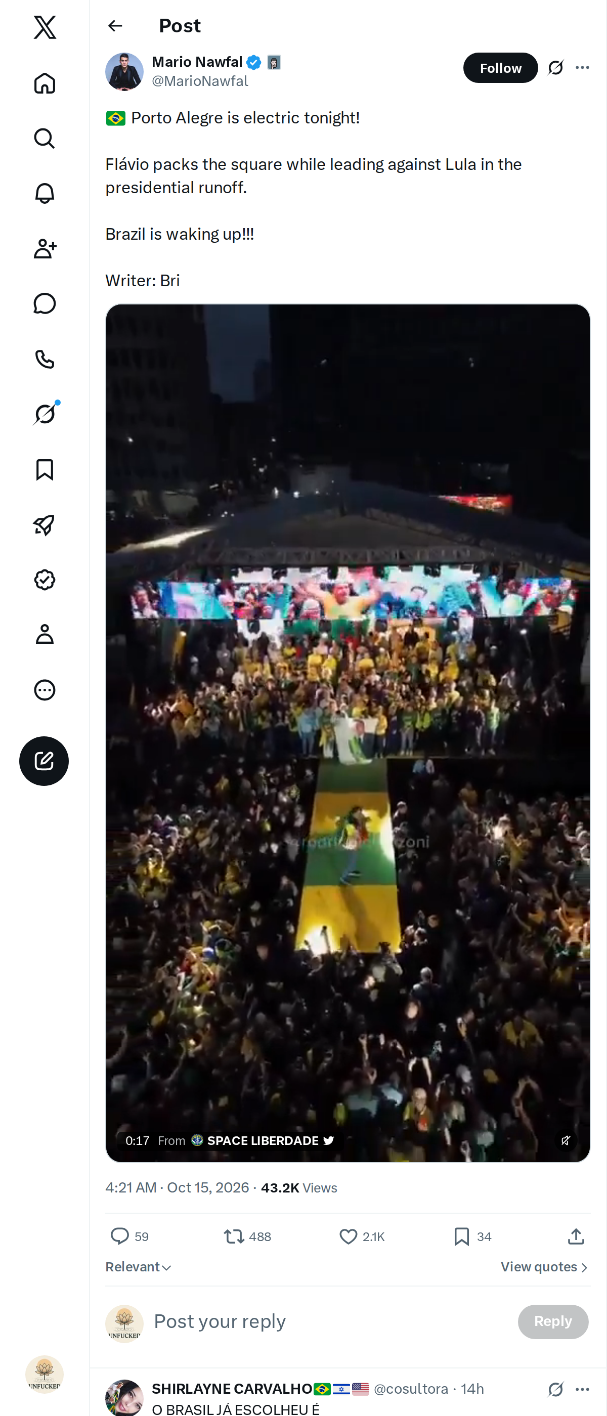 Snapshot 2 of @MarioNawfal's post from 2026-10-15