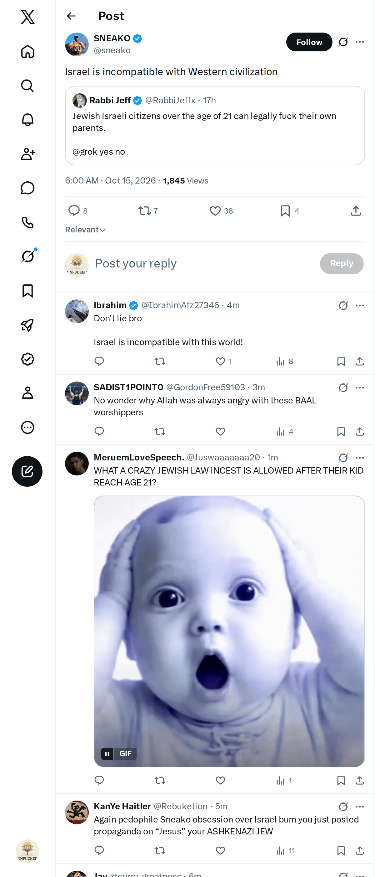Snapshot 1 of @sneako's post from 2026-10-15