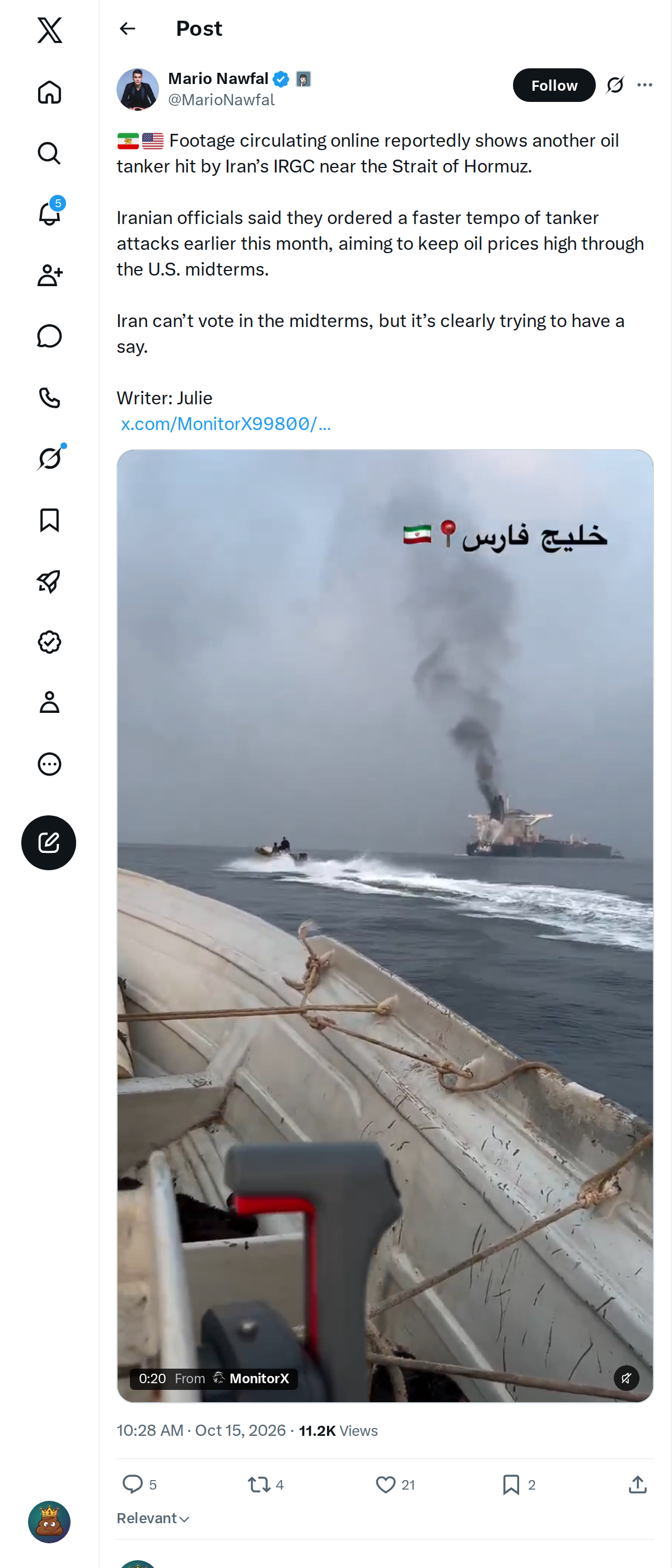 Snapshot 1 of @MarioNawfal's post from 2026-10-15