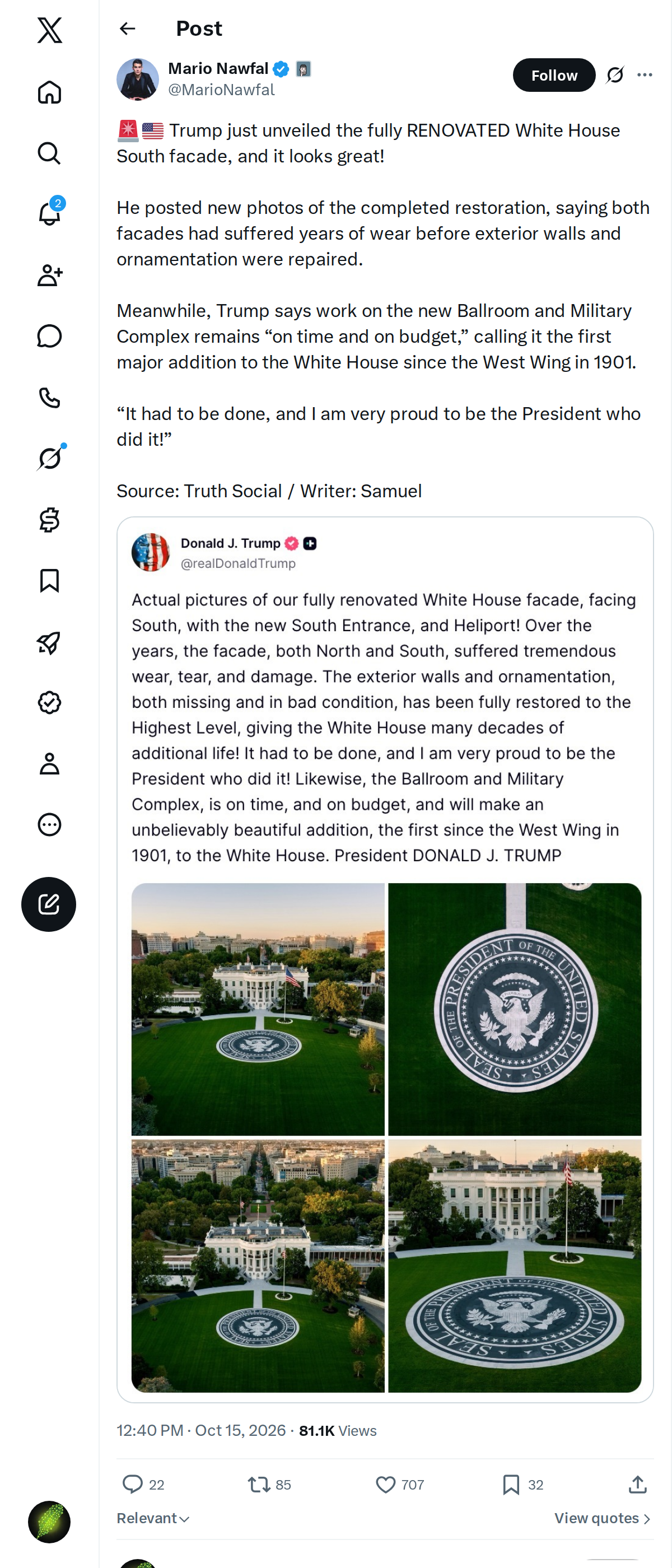 Snapshot 2 of @MarioNawfal's post from 2026-10-15