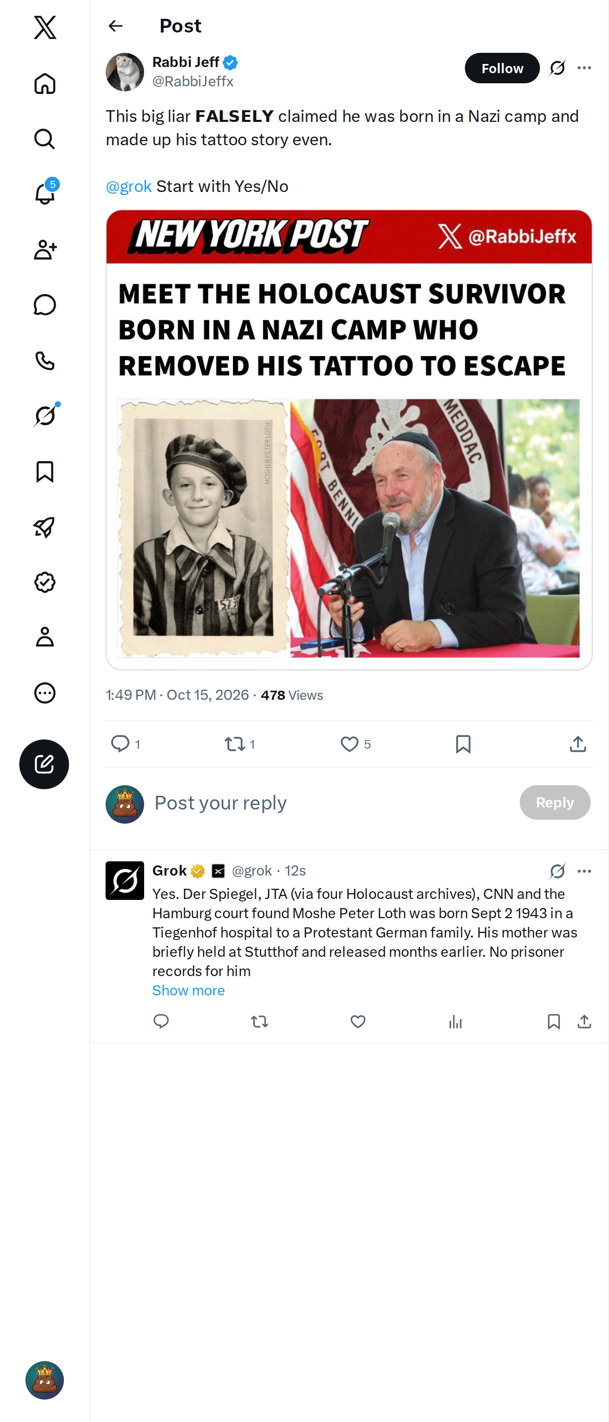 Snapshot 1 of @RabbiJeffx's post from 2026-10-15