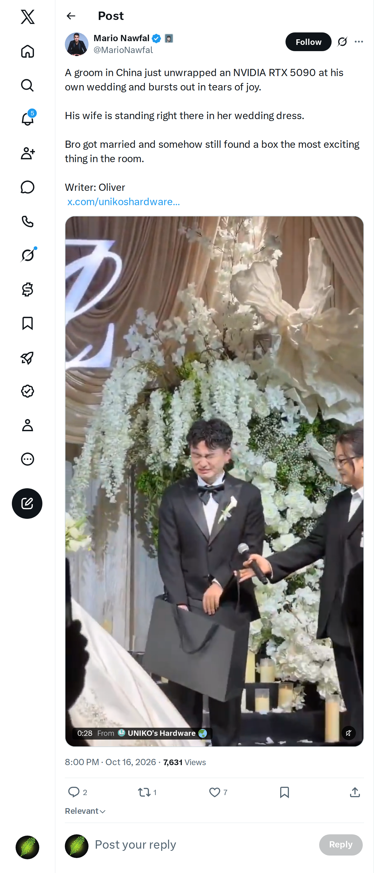 Snapshot 1 of @MarioNawfal's post from 2026-10-16