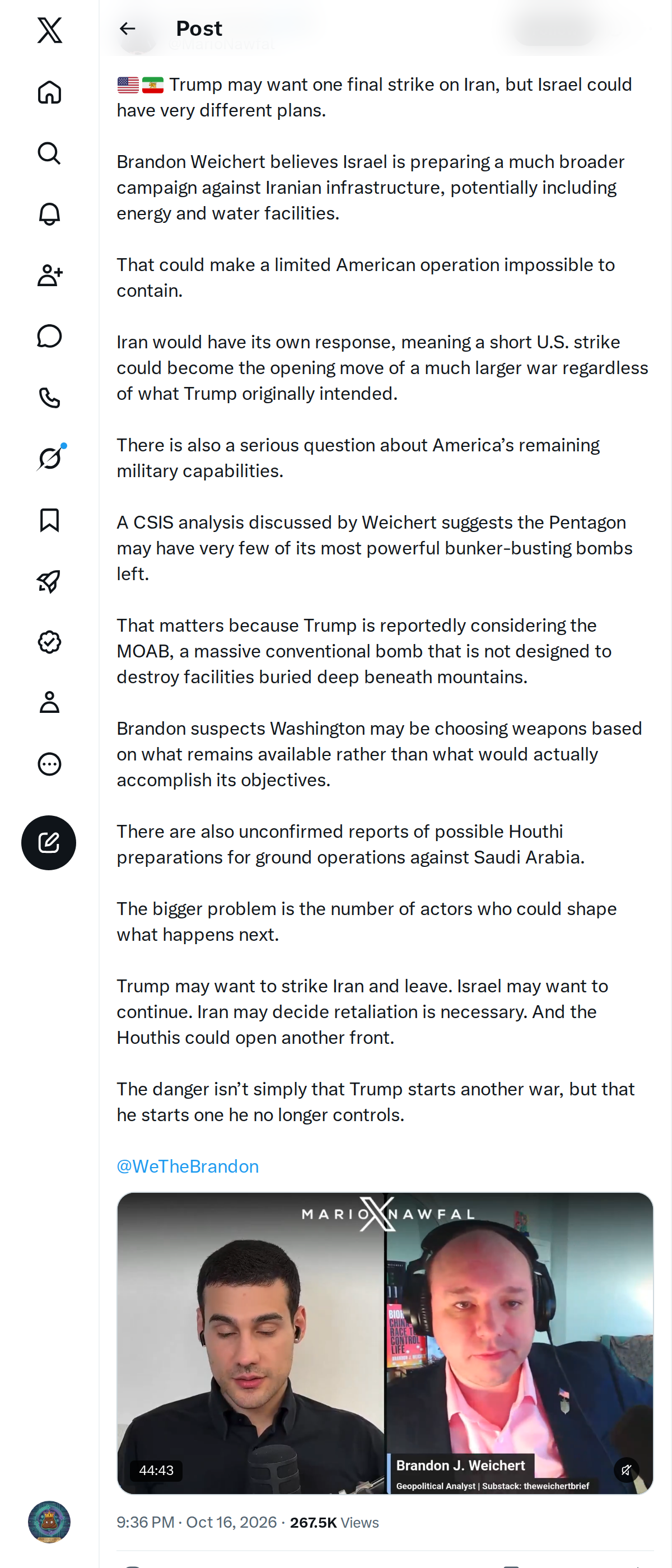 Snapshot 2 of @MarioNawfal's post from 2026-10-16