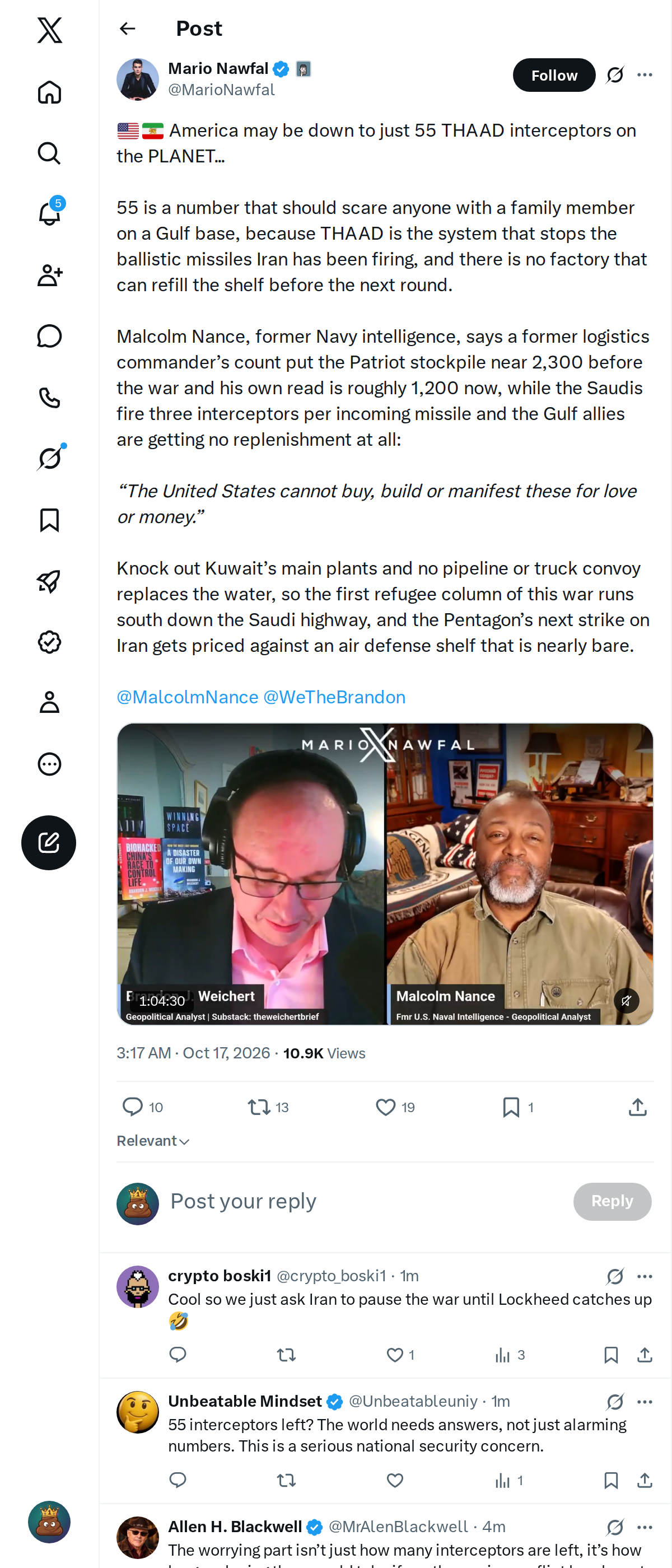 Snapshot 1 of @MarioNawfal's post from 2026-10-17