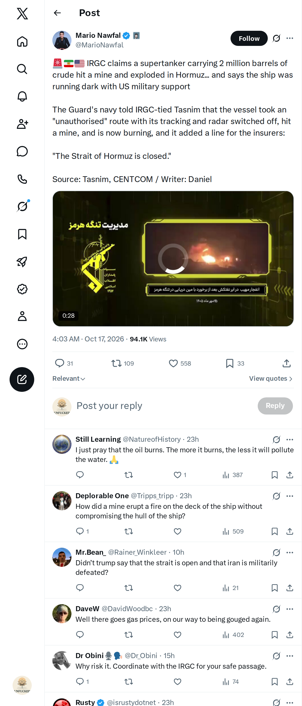 Snapshot 2 of @MarioNawfal's post from 2026-10-17
