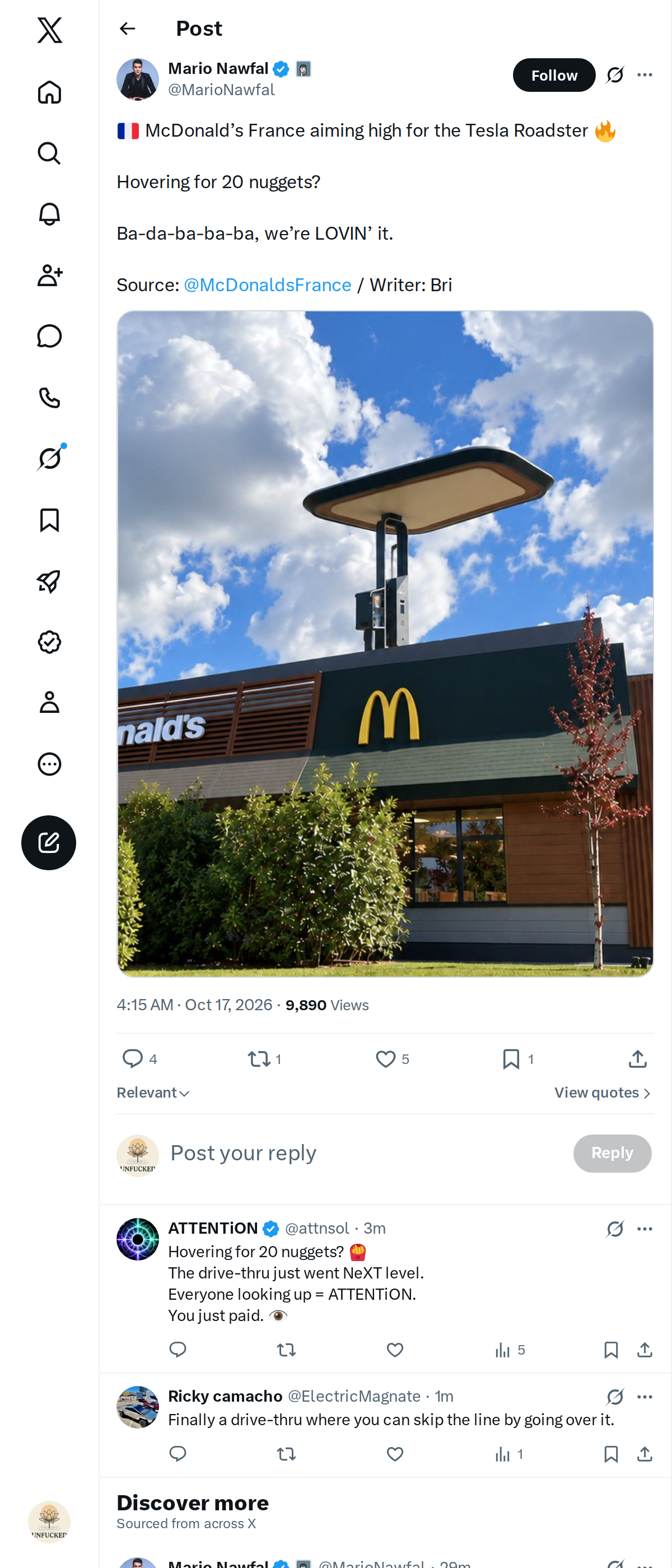 Snapshot 1 of @MarioNawfal's post from 2026-10-17