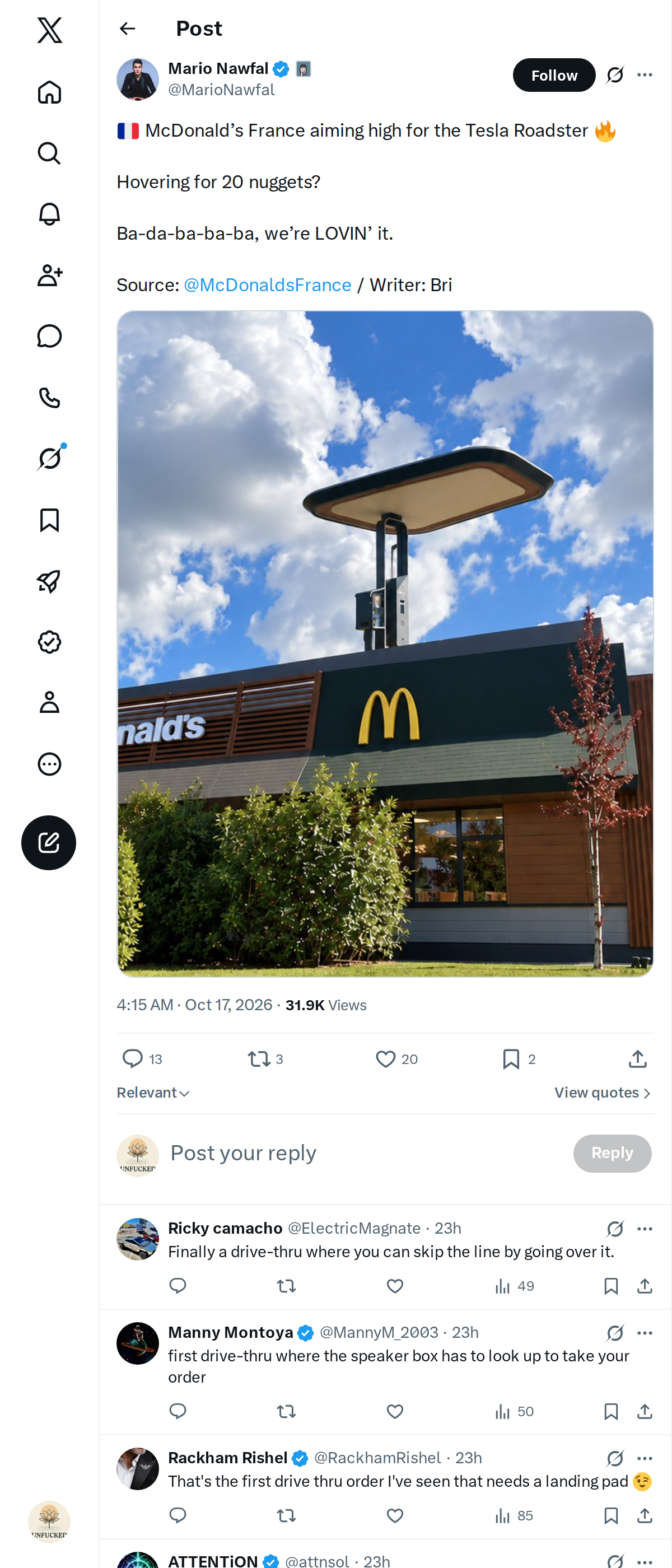 Snapshot 2 of @MarioNawfal's post from 2026-10-17