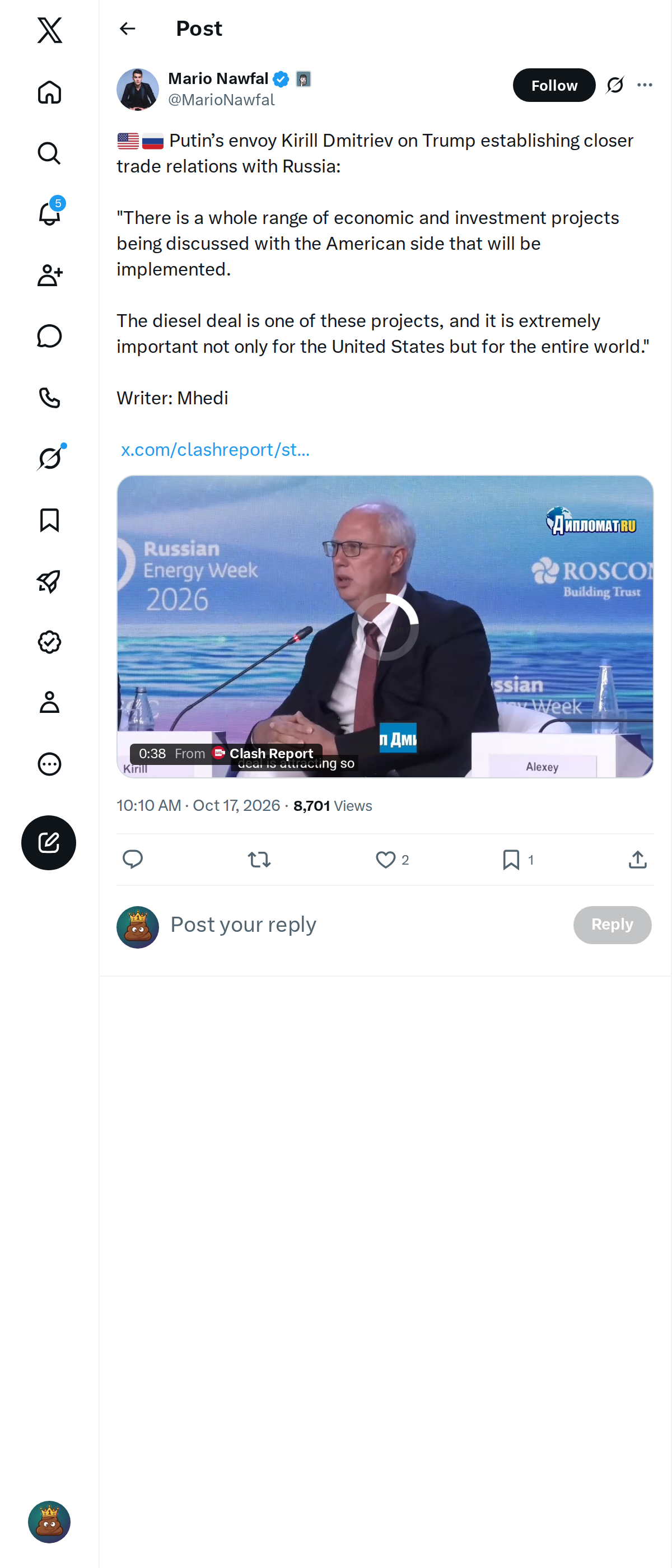 Snapshot 1 of @MarioNawfal's post from 2026-10-17