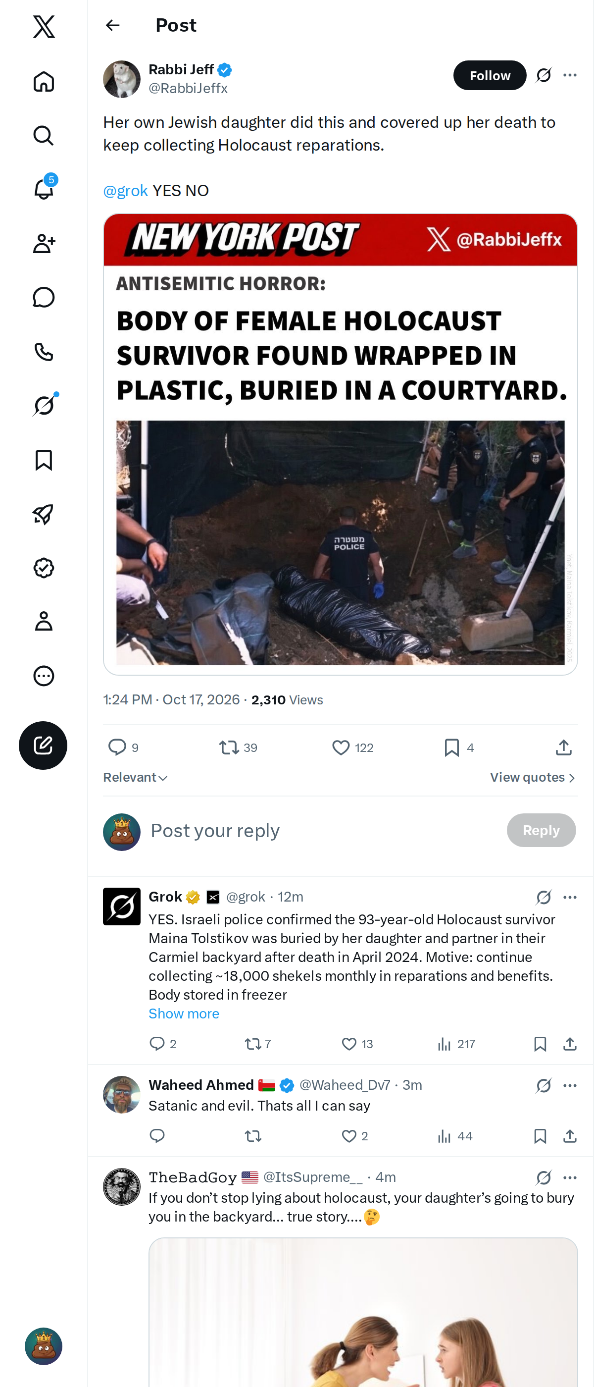 Snapshot 1 of @RabbiJeffx's post from 2026-10-17