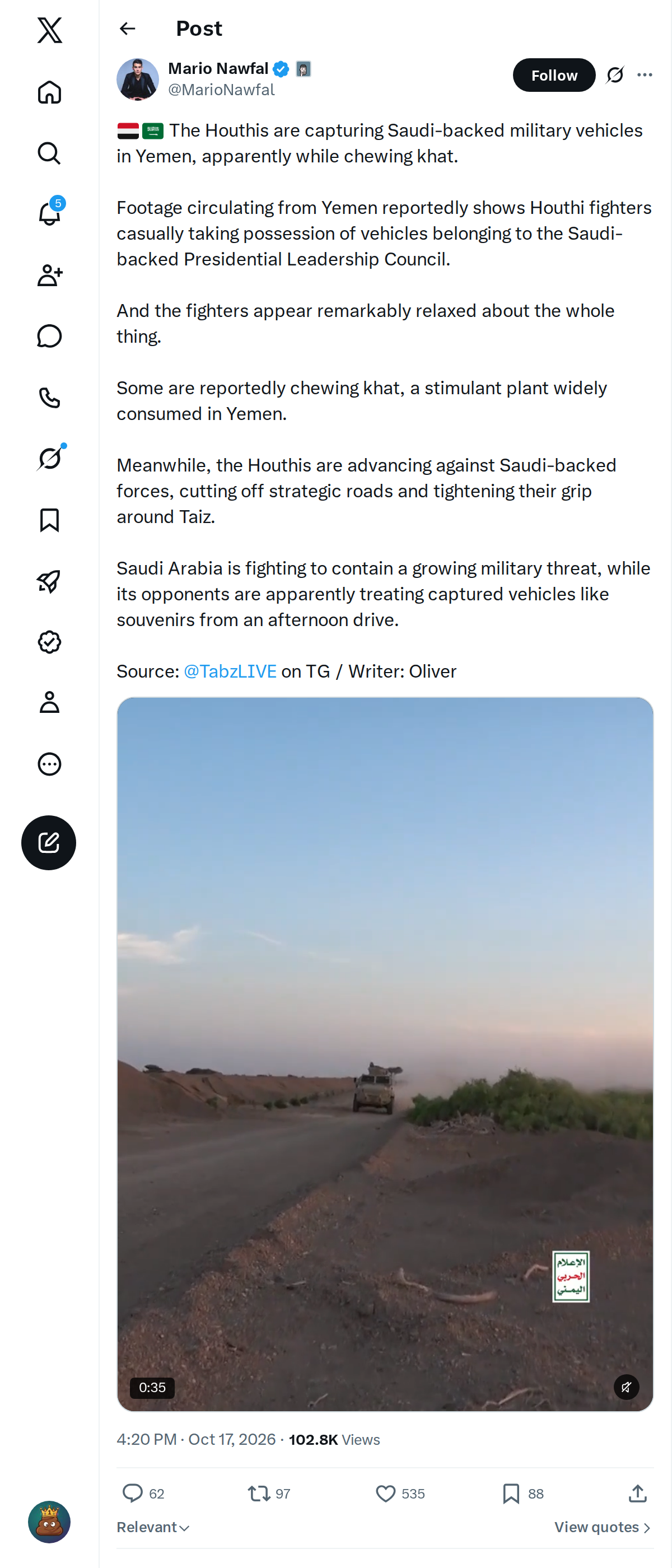 Snapshot 2 of @MarioNawfal's post from 2026-10-17