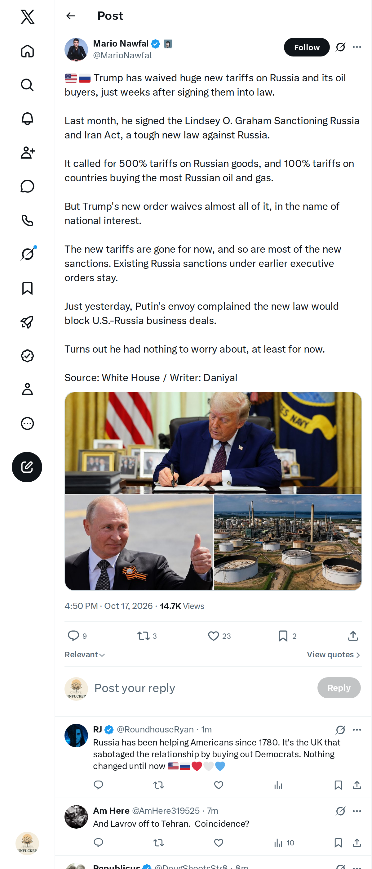 Snapshot 1 of @MarioNawfal's post from 2026-10-17