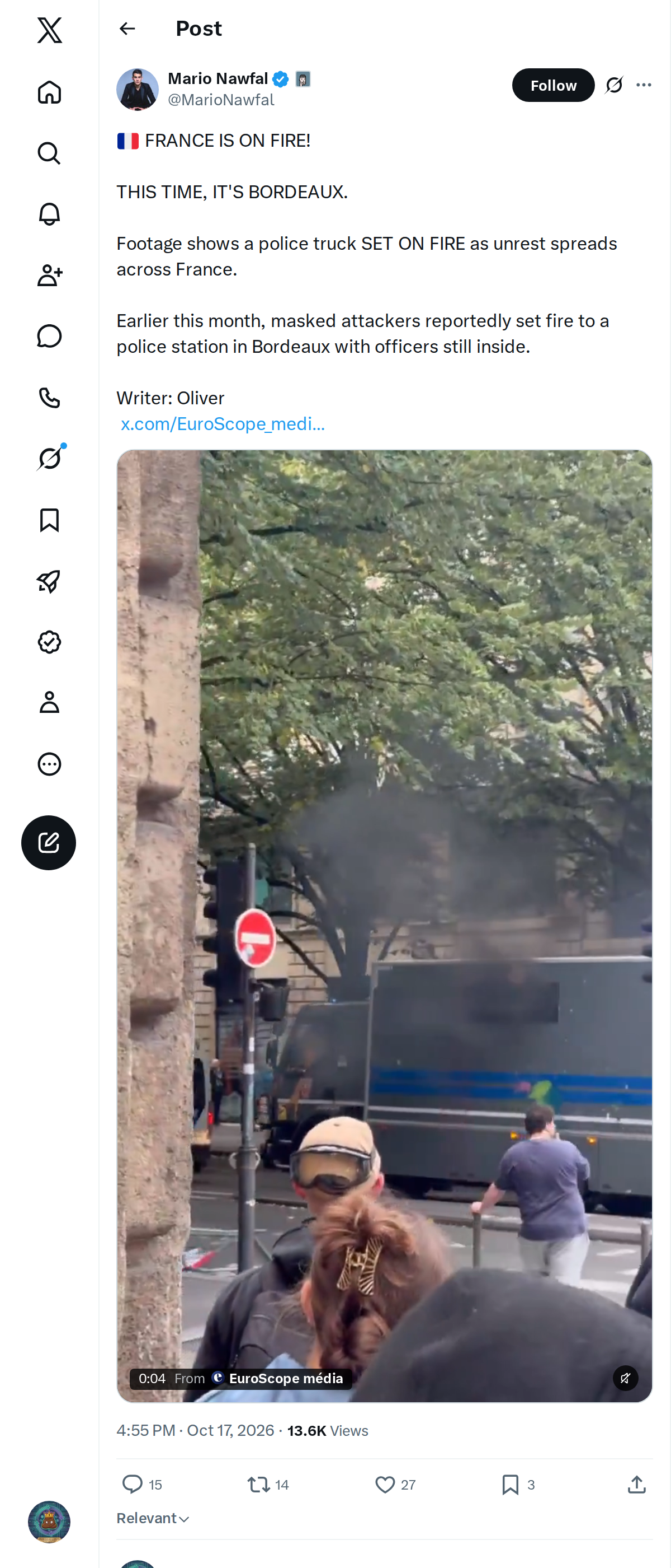 Snapshot 1 of @MarioNawfal's post from 2026-10-17