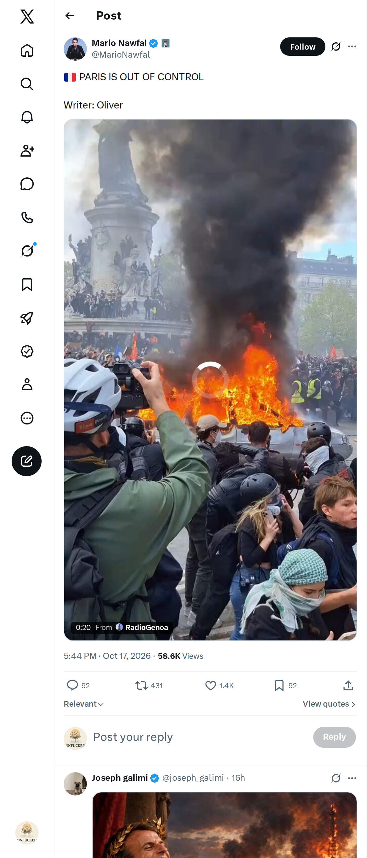 Snapshot 2 of @MarioNawfal's post from 2026-10-17