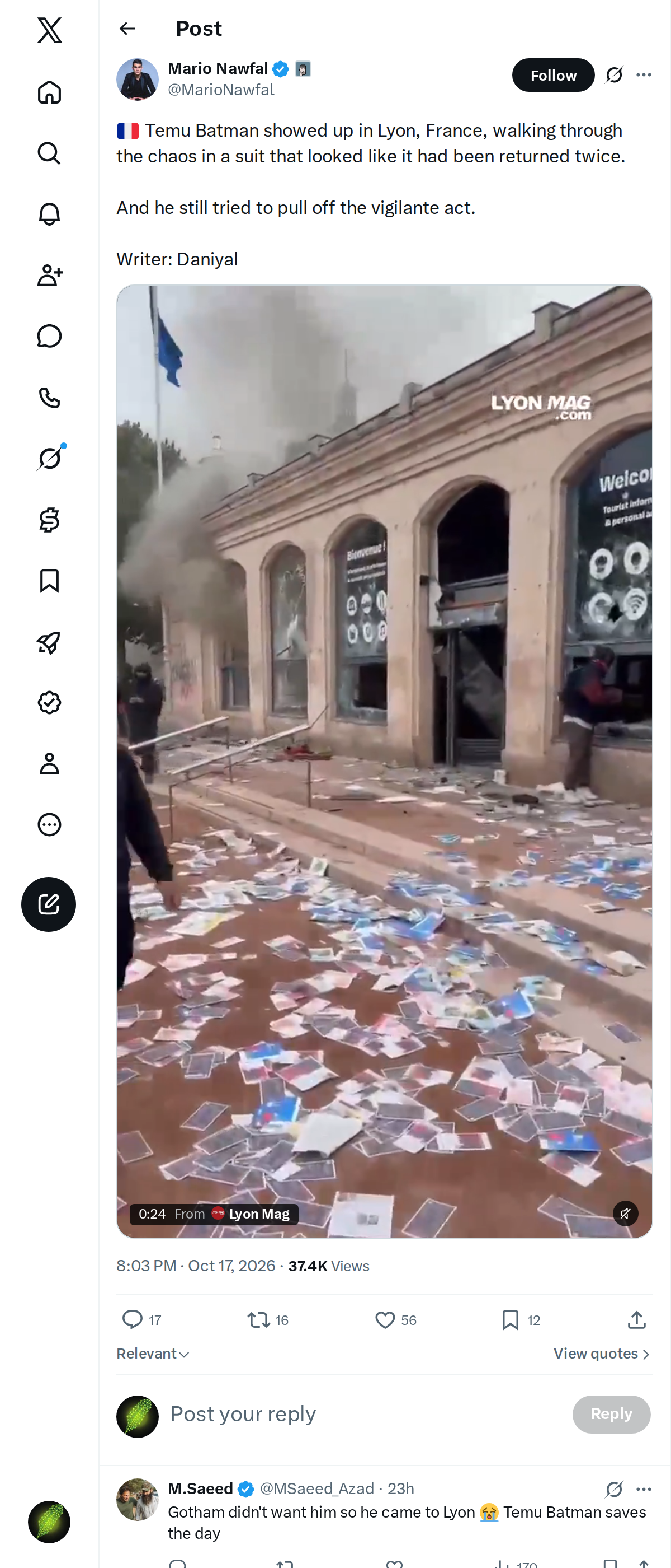 Snapshot 2 of @MarioNawfal's post from 2026-10-17