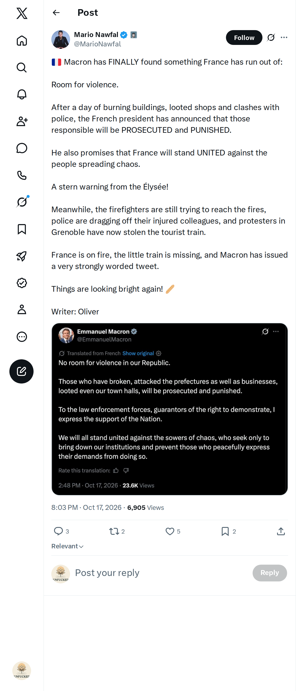 Snapshot 1 of @MarioNawfal's post from 2026-10-17