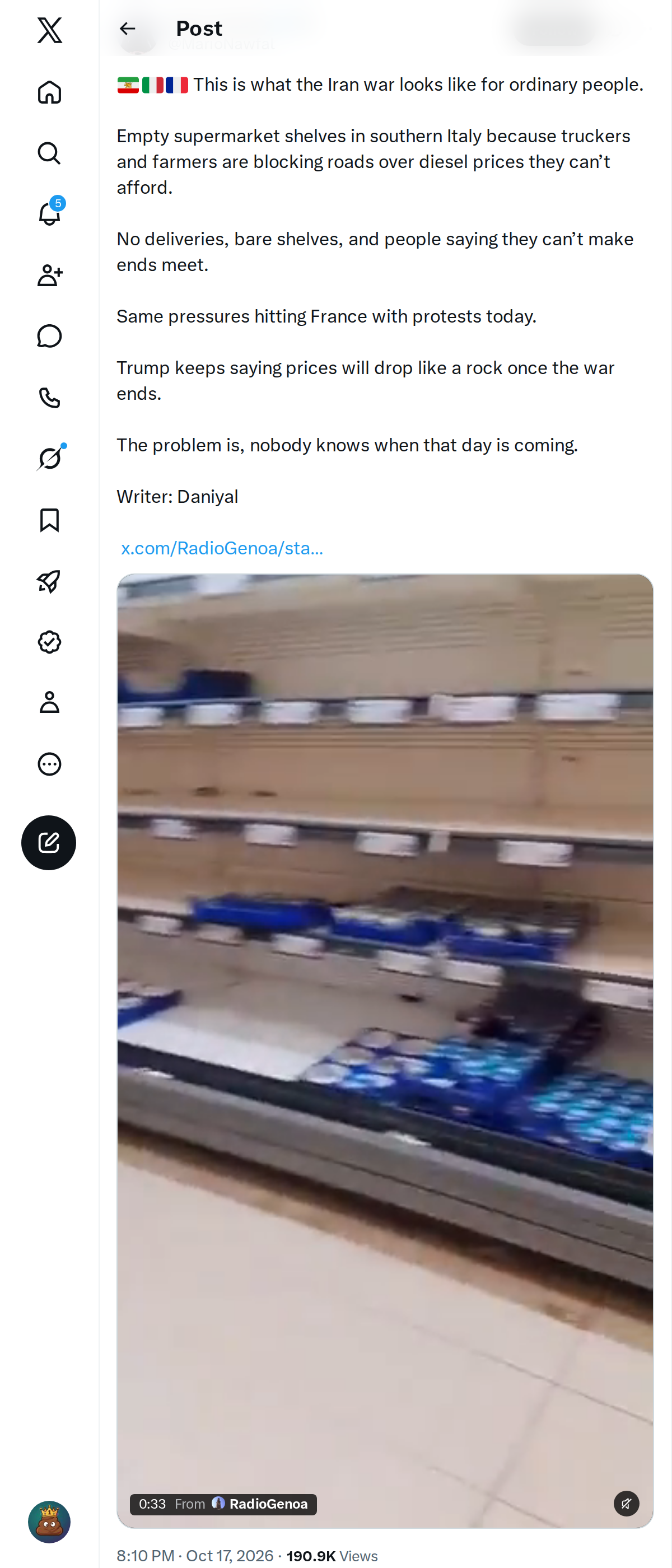 Snapshot 2 of @MarioNawfal's post from 2026-10-17