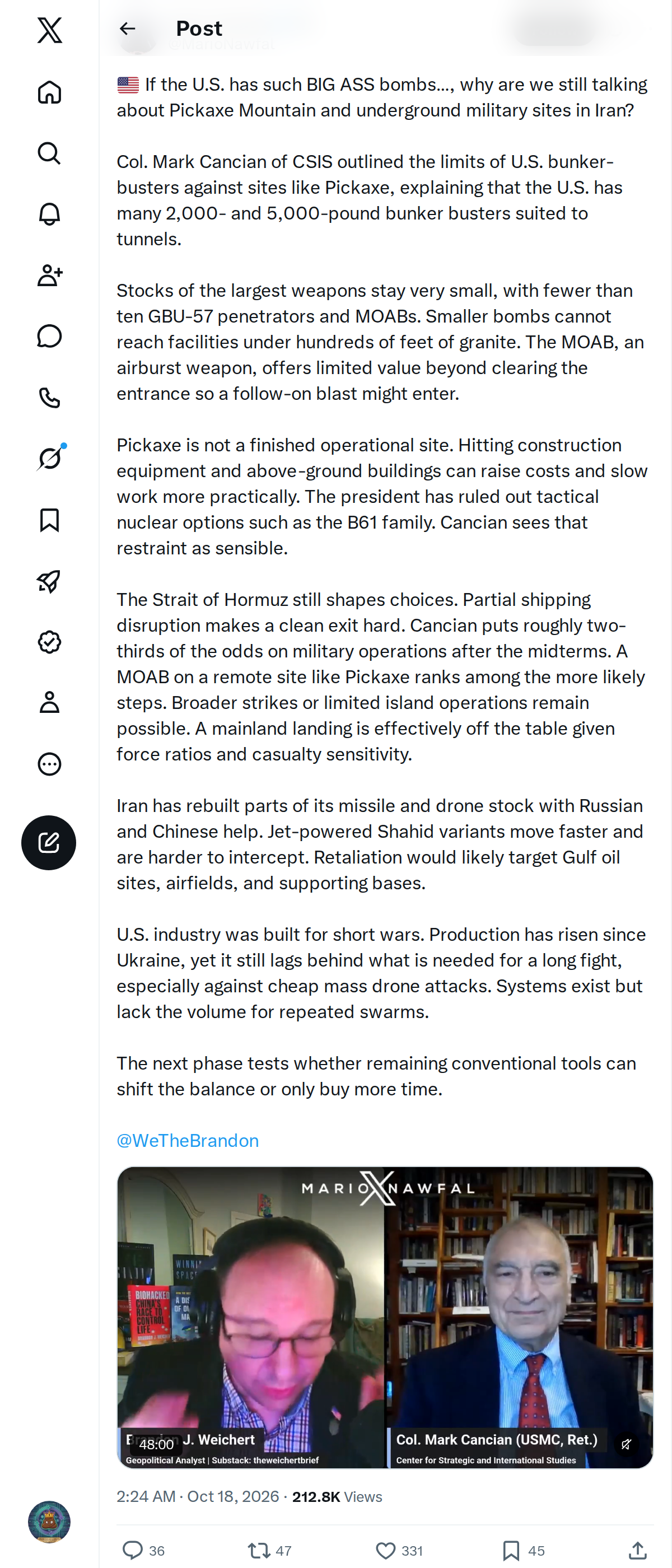 Snapshot 2 of @MarioNawfal's post from 2026-10-18