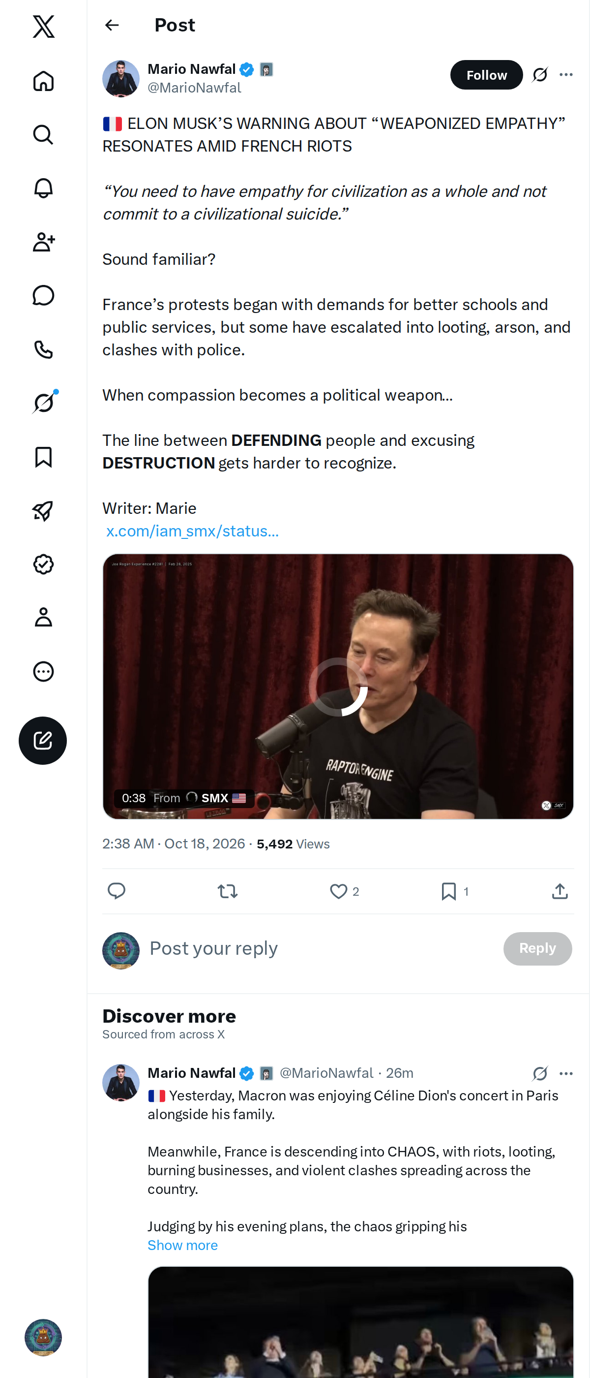 Snapshot 1 of @MarioNawfal's post from 2026-10-18