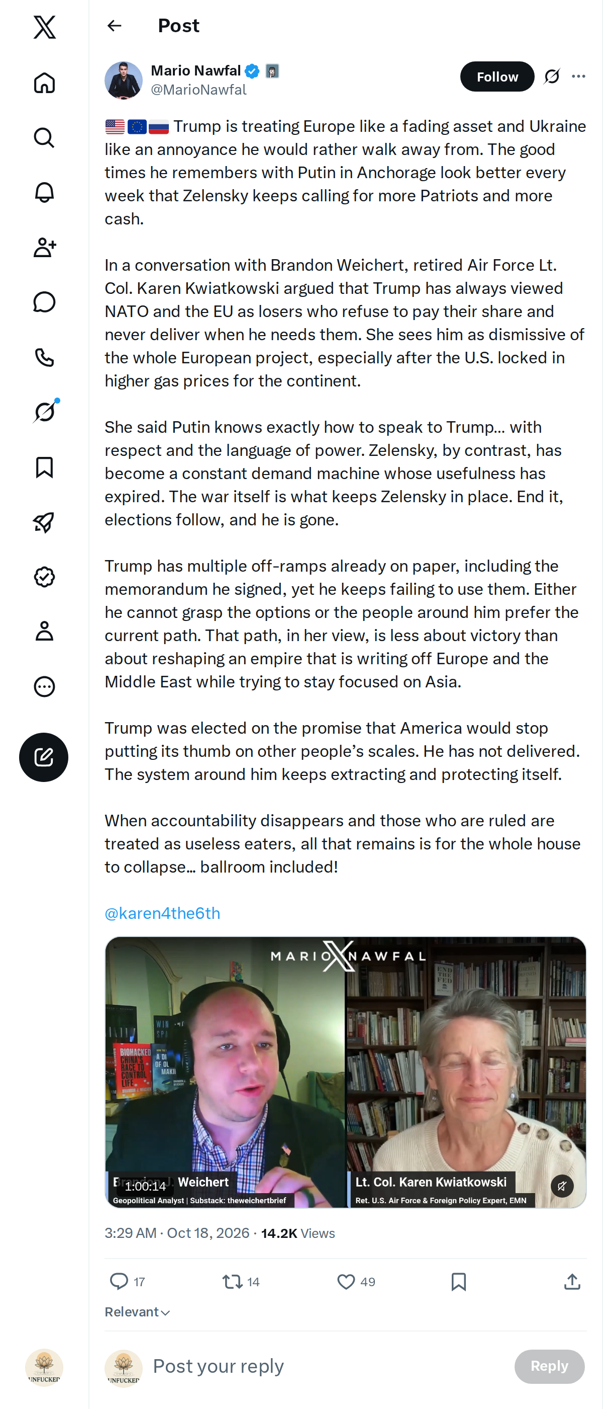 Snapshot 1 of @MarioNawfal's post from 2026-10-18