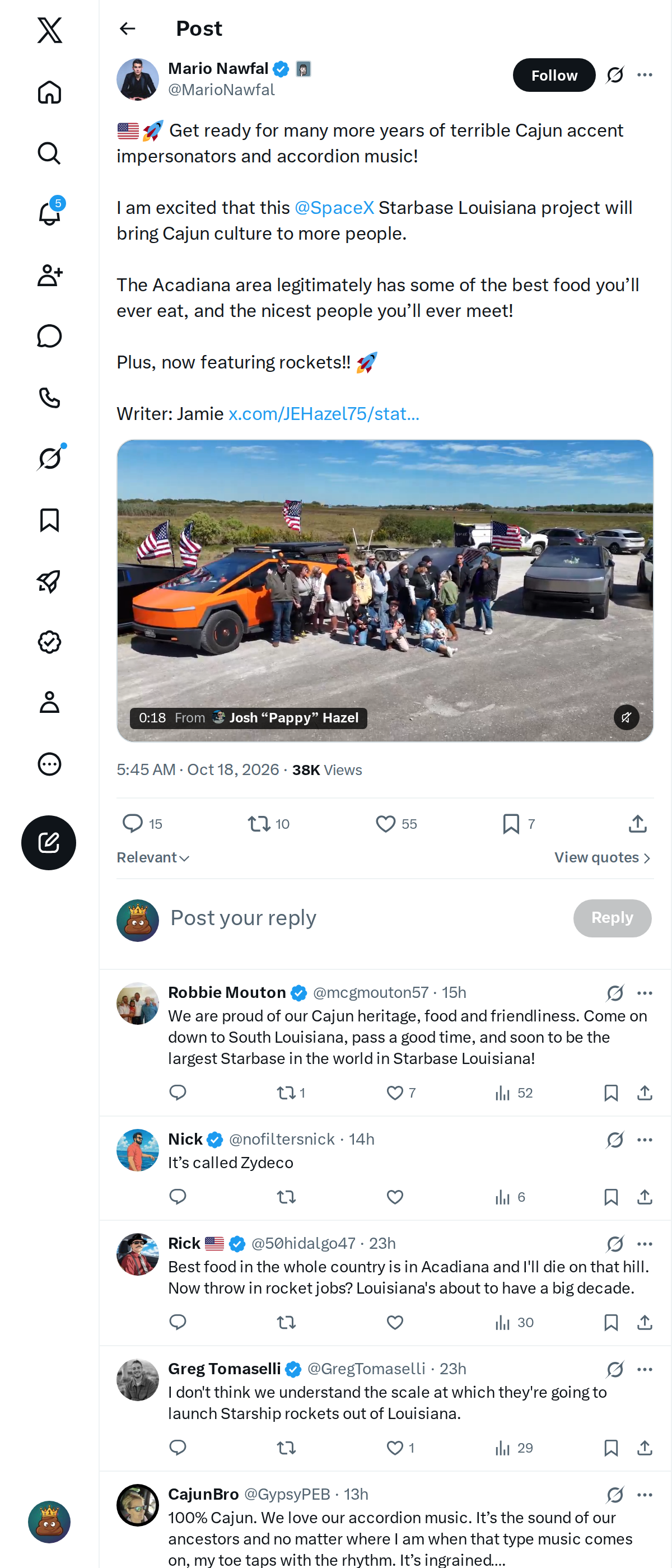 Snapshot 2 of @MarioNawfal's post from 2026-10-18