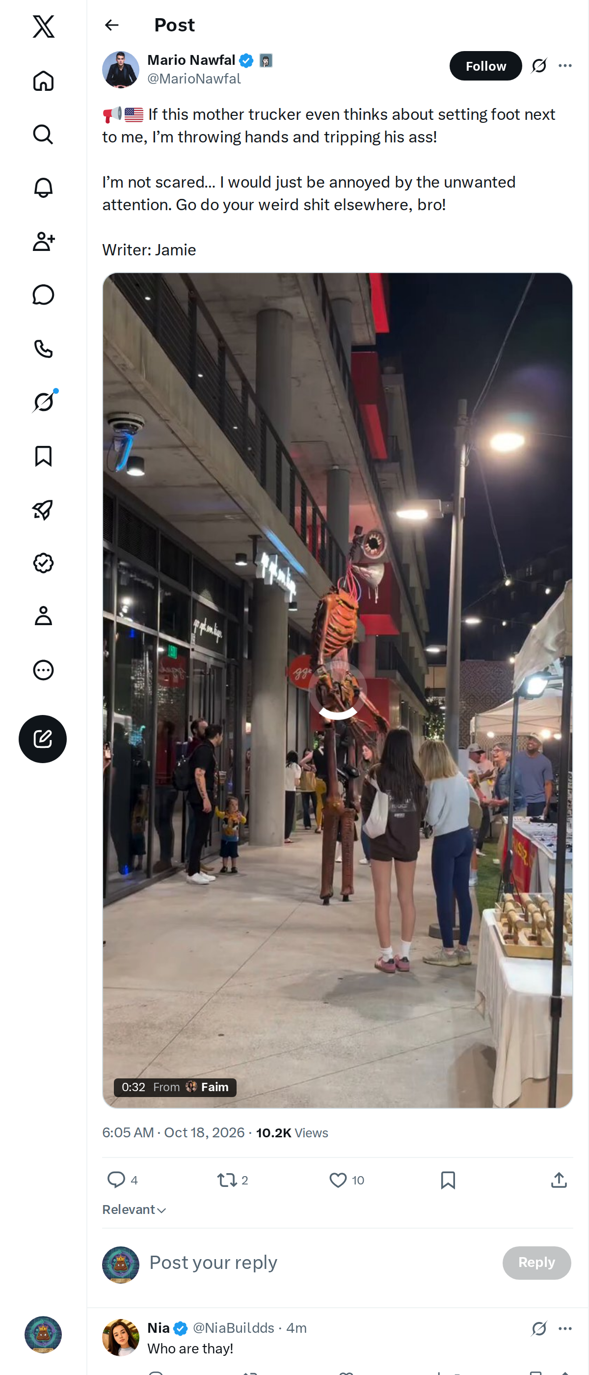 Snapshot 1 of @MarioNawfal's post from 2026-10-18