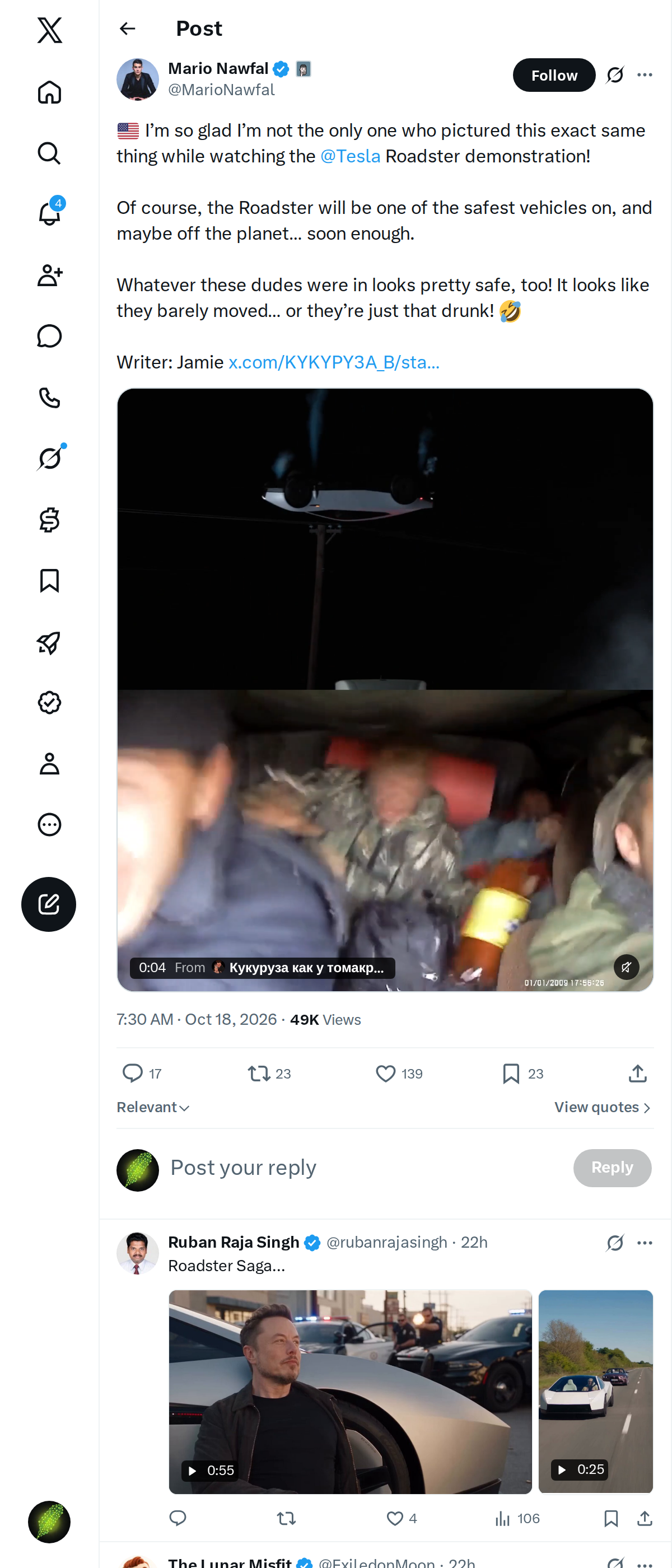 Snapshot 2 of @MarioNawfal's post from 2026-10-18